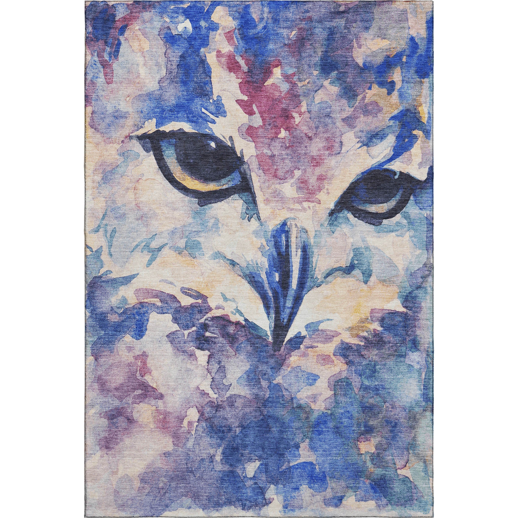 Athens Machine Washable Transitional Blue Rug 2'6" x 3'10" #shape_Rectangle