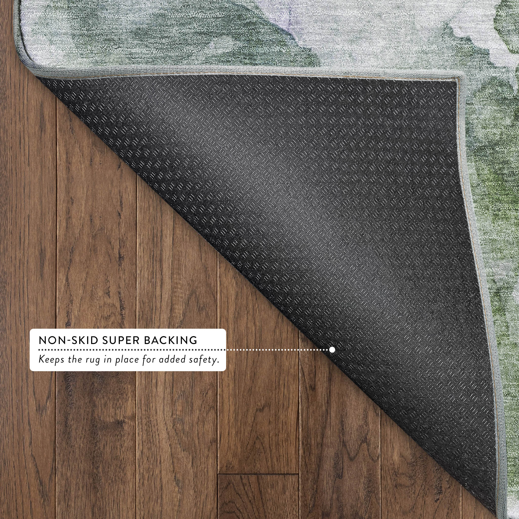 Athens Machine Washable Transitional Green Rug 1'8" x 2'6" #shape_Rectangle
