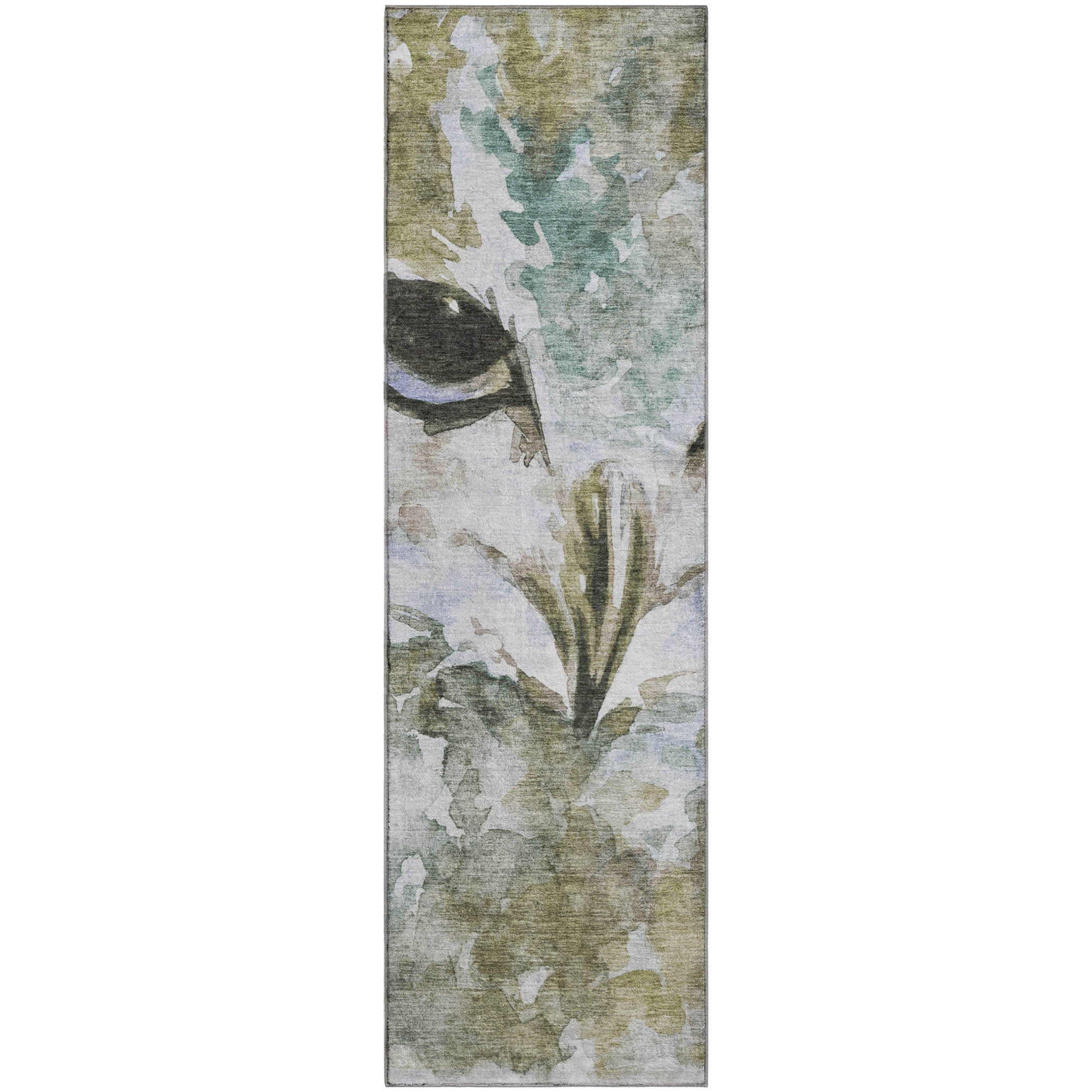 Athens Machine Washable Transitional Taupe Brown Rug 2'3" x 7'6" #shape_Runner
