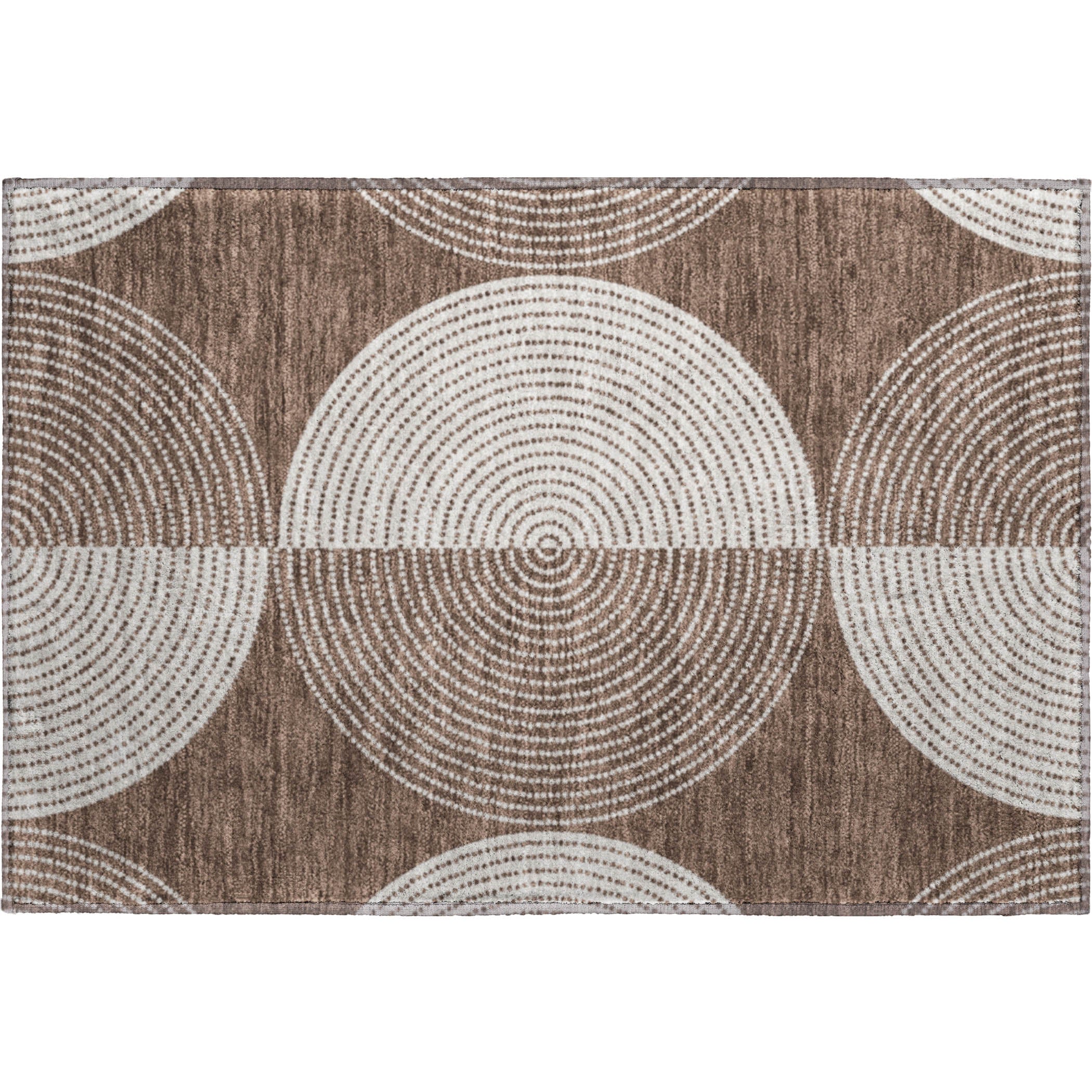 Santorini Machine Washable Transitional Beige Brown Rug 1'8" x 2'6" #shape_Rectangle