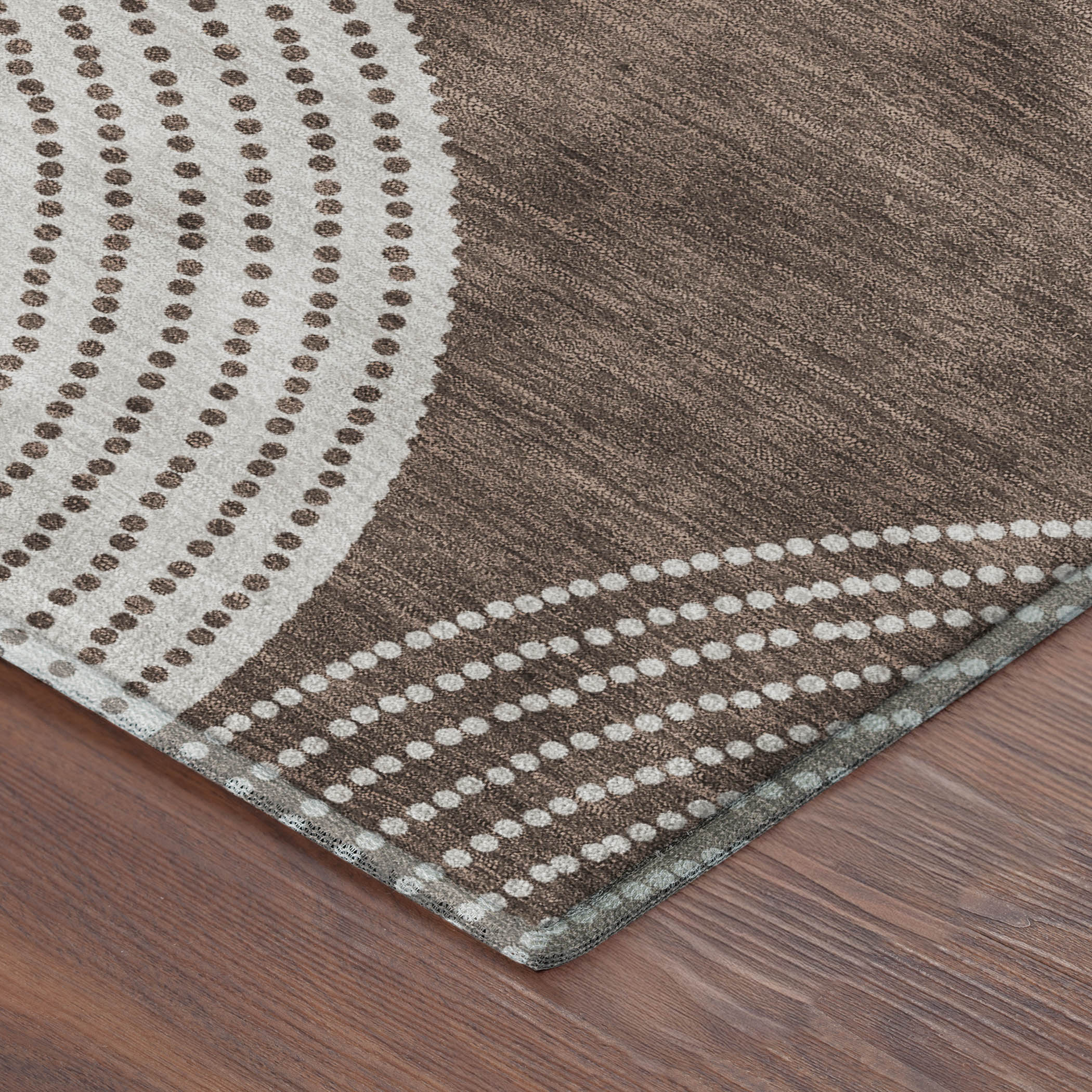 Santorini Machine Washable Transitional Beige Brown Rug 1'8" x 2'6" #shape_Rectangle