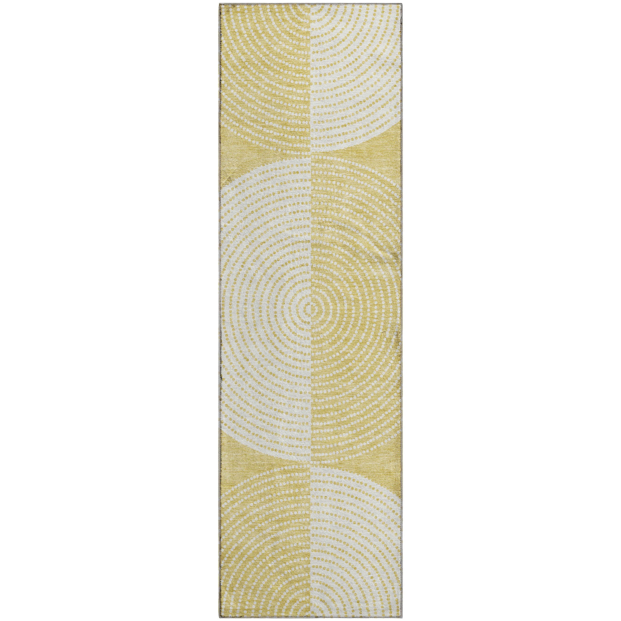 Santorini Machine Washable Transitional Gold Rug 2'3" x 7'6" #shape_Runner