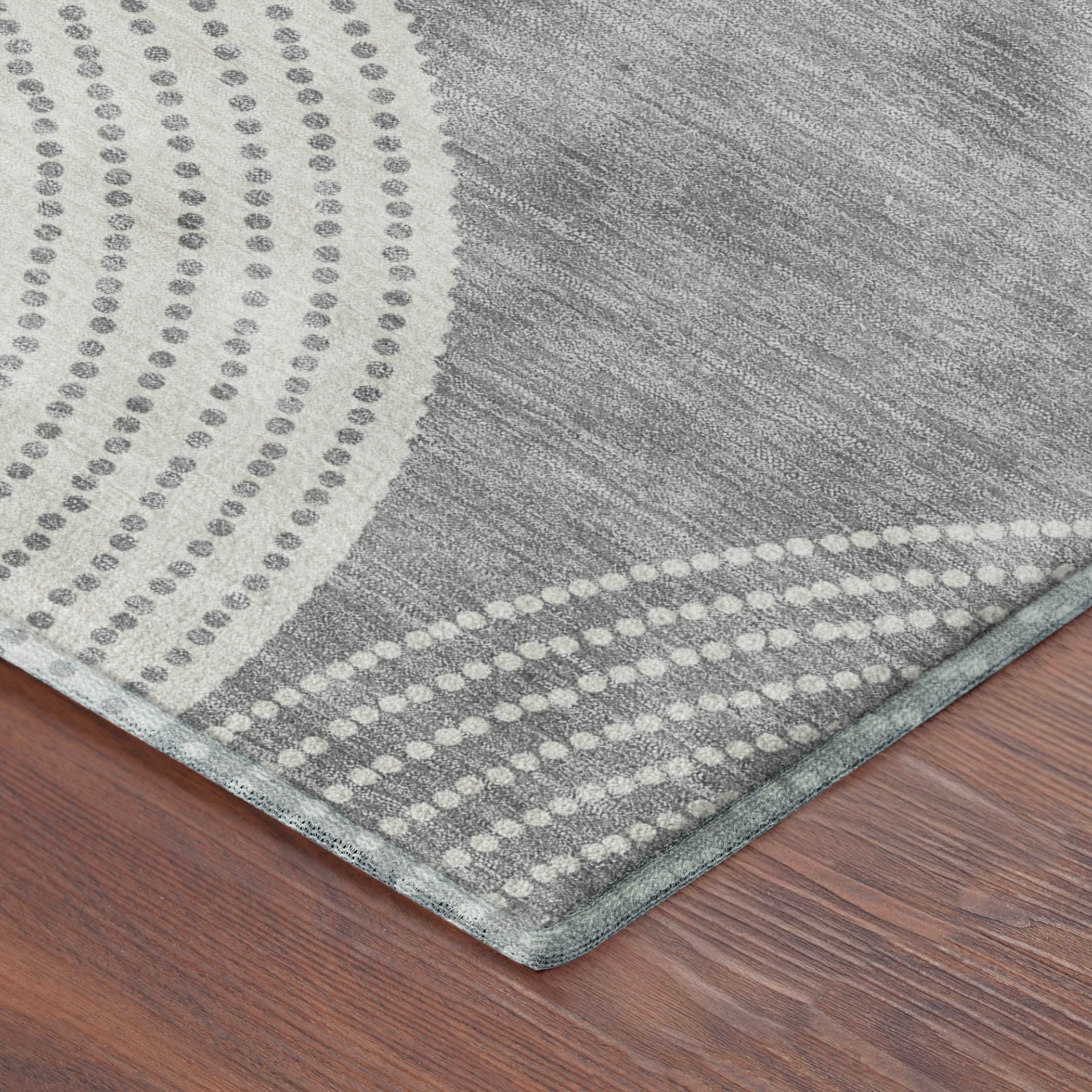 Santorini Machine Washable Transitional Gray Rug 1'8" x 2'6" #shape_Rectangle
