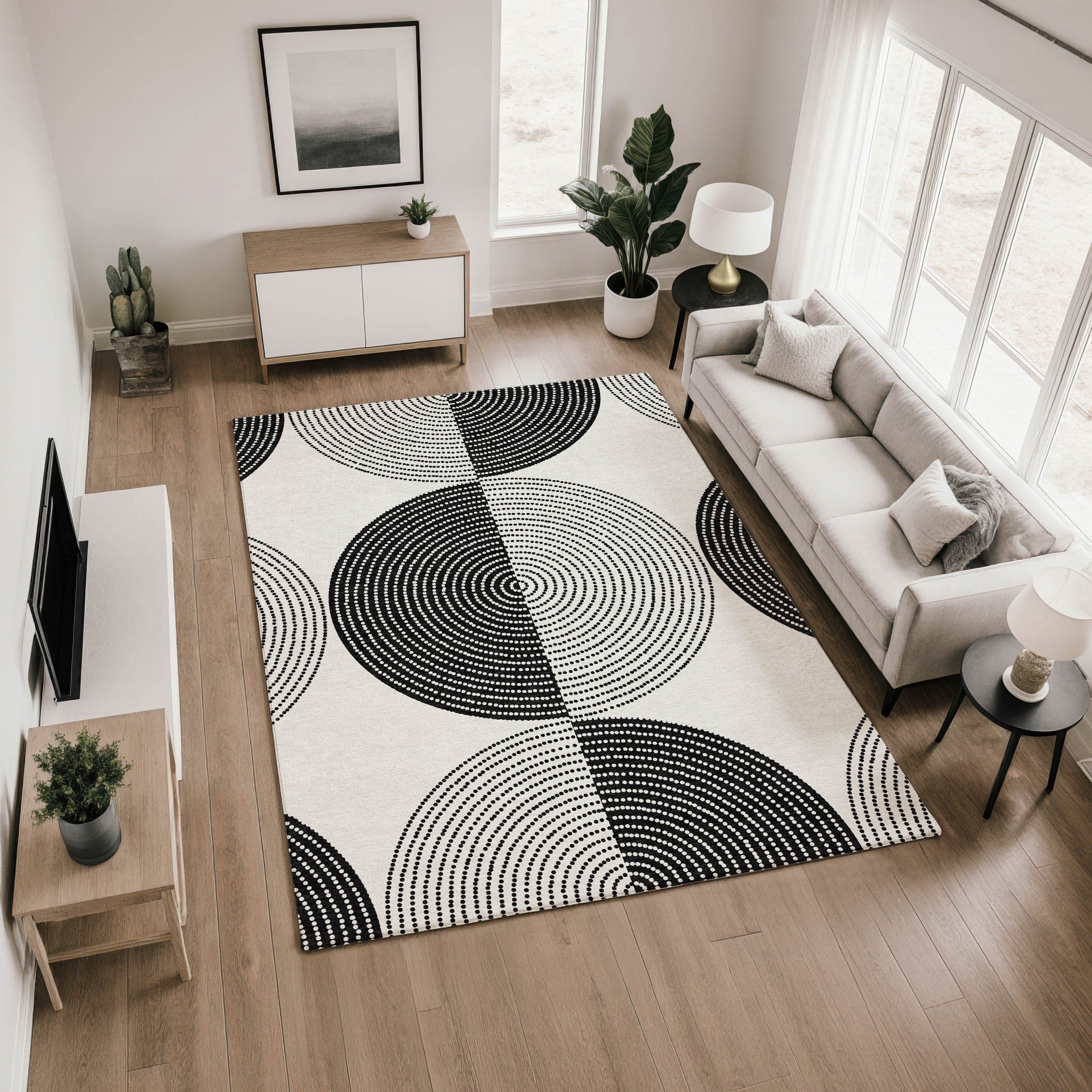 Santorini Machine Washable Transitional Ivory Rug 2'6" x 3'10" #shape_Rectangle