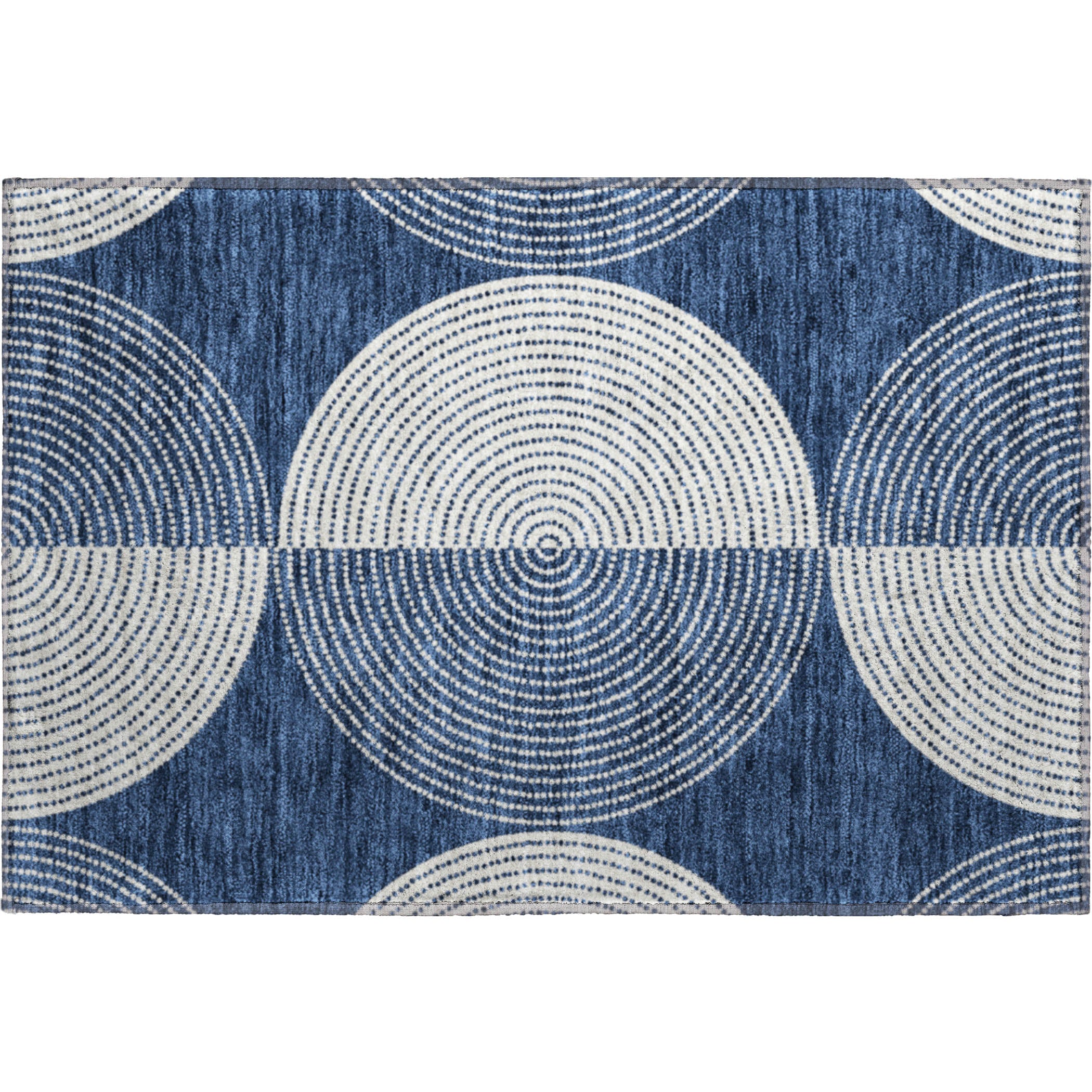 Santorini Machine Washable Transitional Navy Blue Rug 1'8" x 2'6" #shape_Rectangle