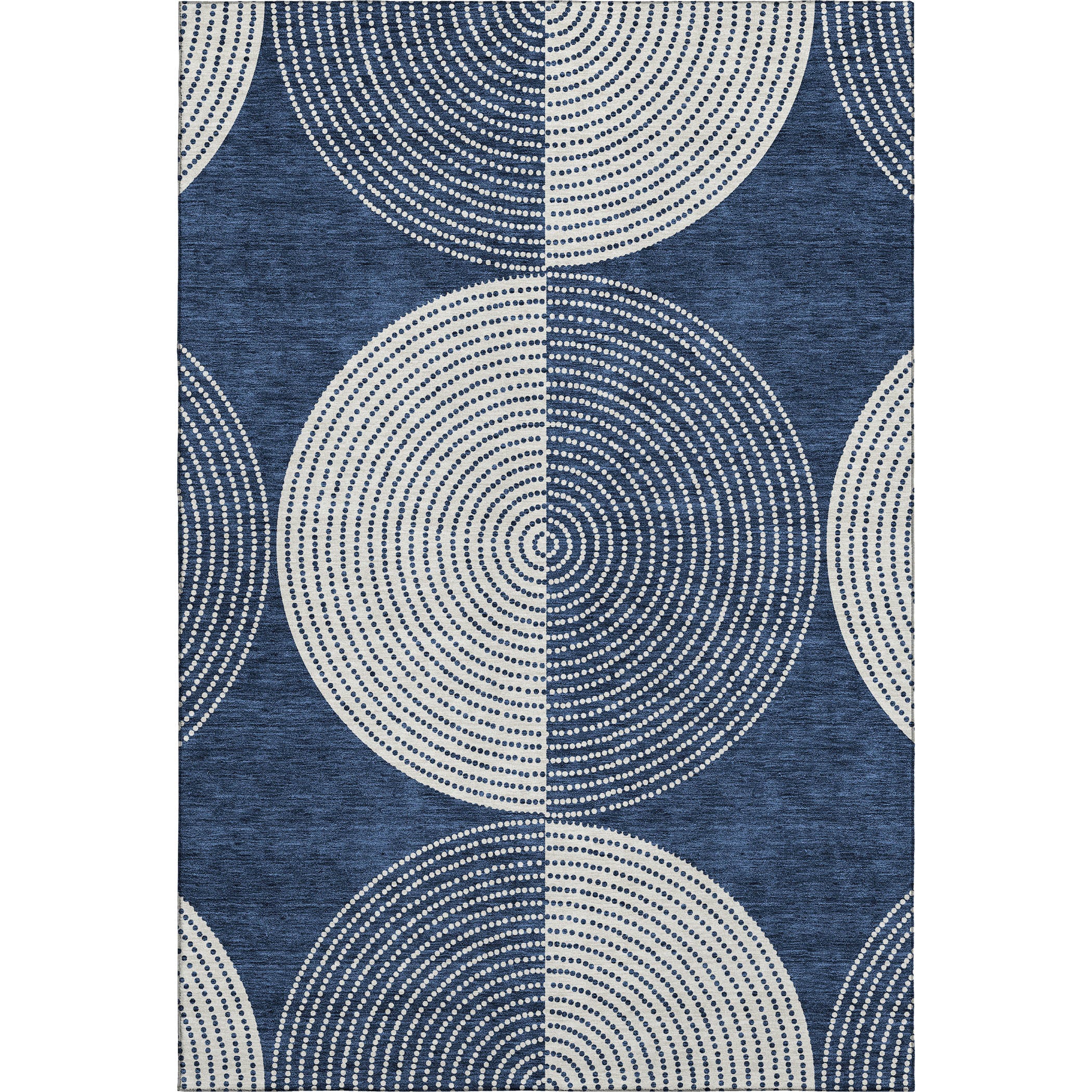 Santorini Machine Washable Transitional Navy Blue Rug 2'6" x 3'10" #shape_Rectangle