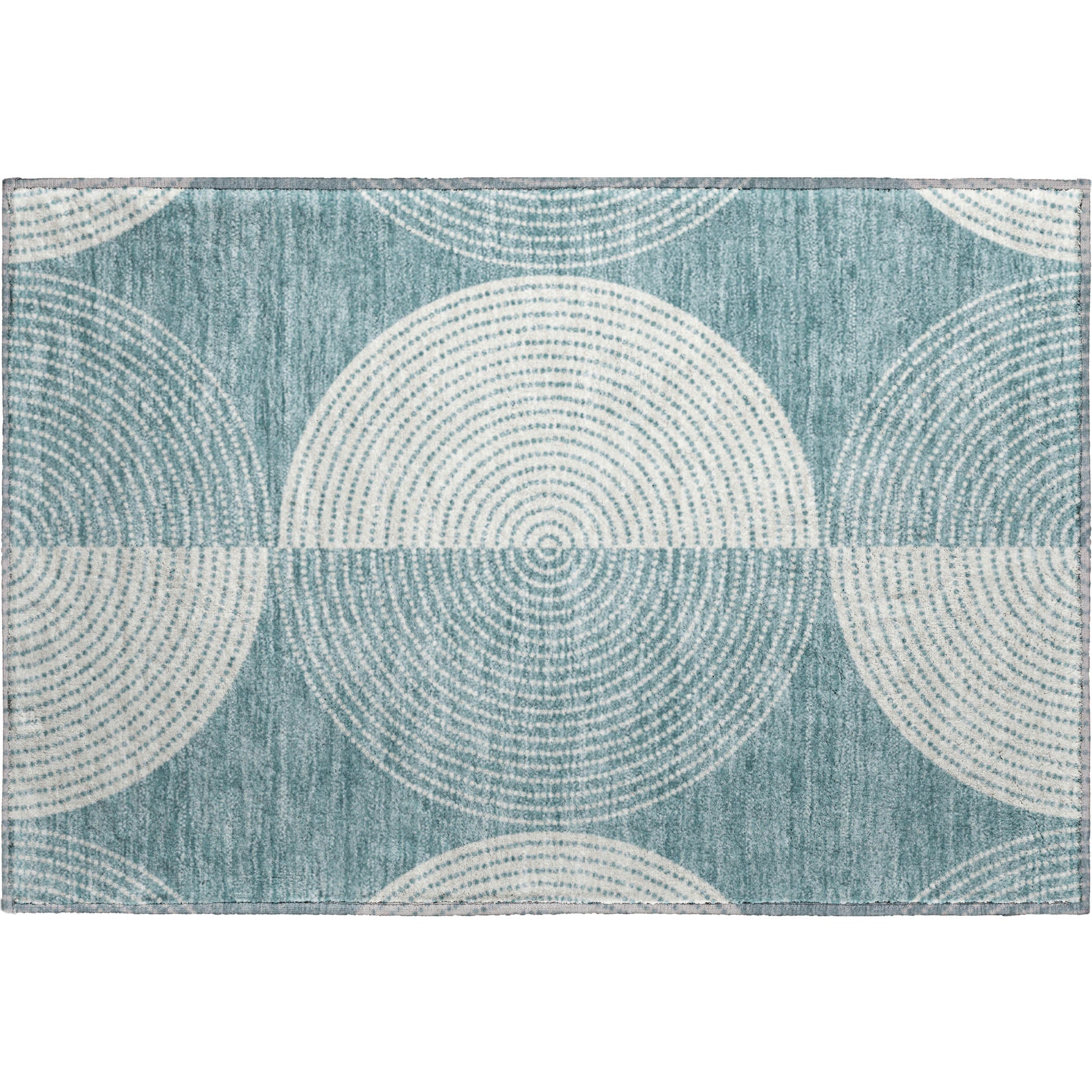 Santorini Machine Washable Transitional Teal Rug 1'8" x 2'6" #shape_Rectangle