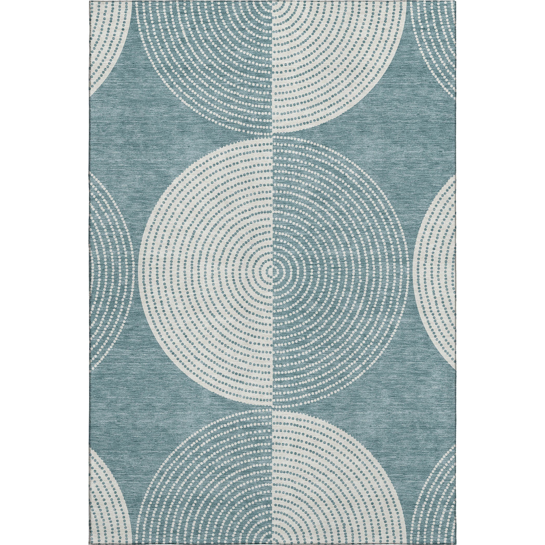 Santorini Machine Washable Transitional Teal Rug 2'6" x 3'10" #shape_Rectangle