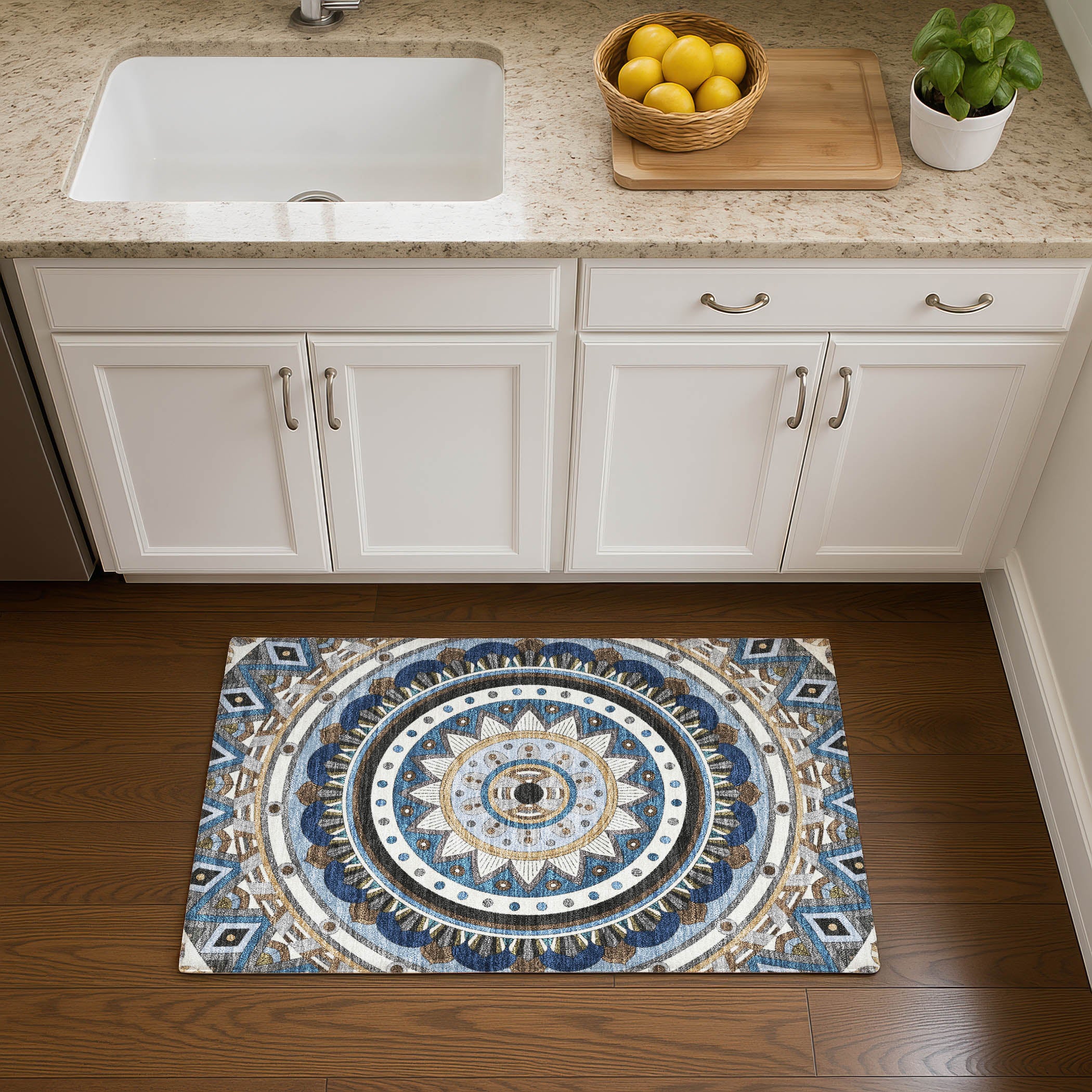 Split Machine Washable Transitional Denim Blue Rug 1'8" x 2'6" #shape_Rectangle