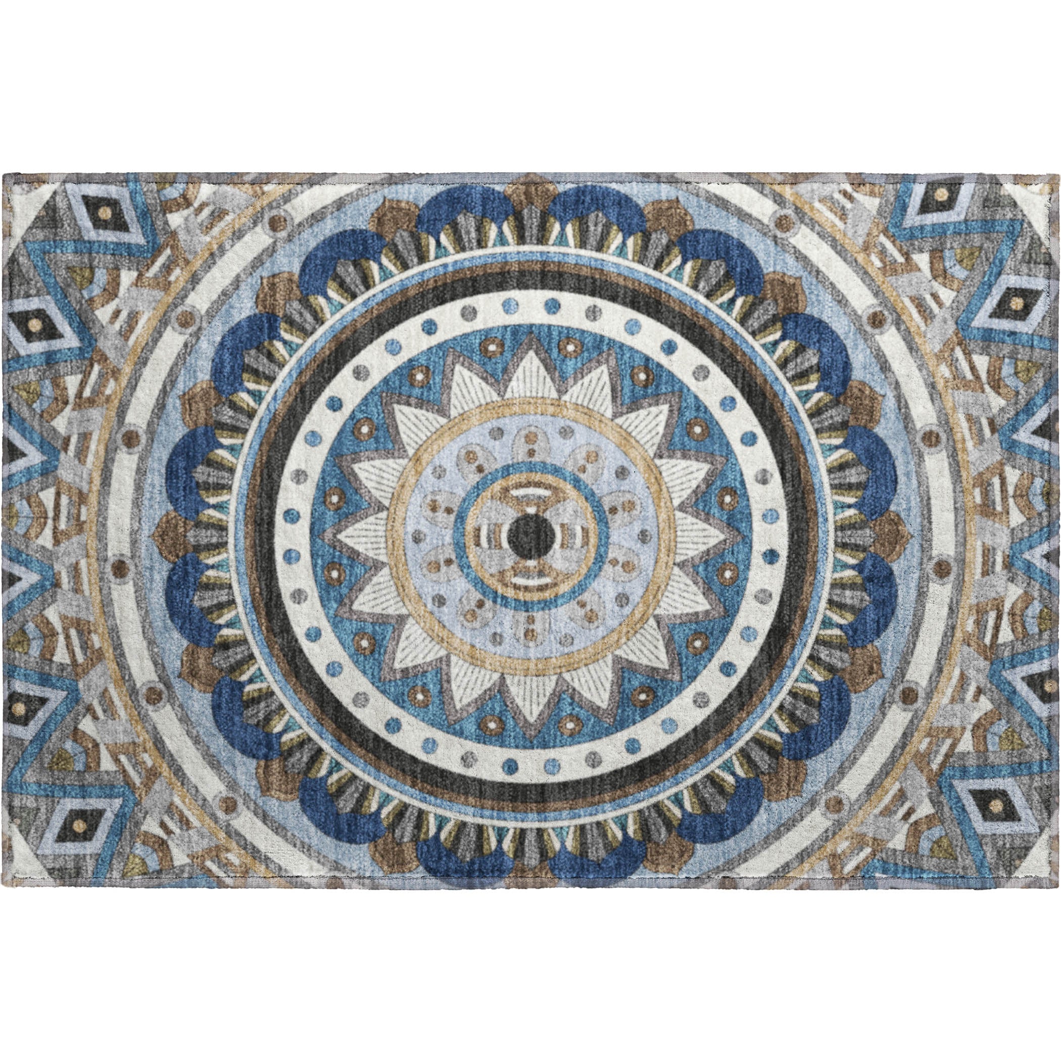 Split Machine Washable Transitional Denim Blue Rug 1'8" x 2'6" #shape_Rectangle