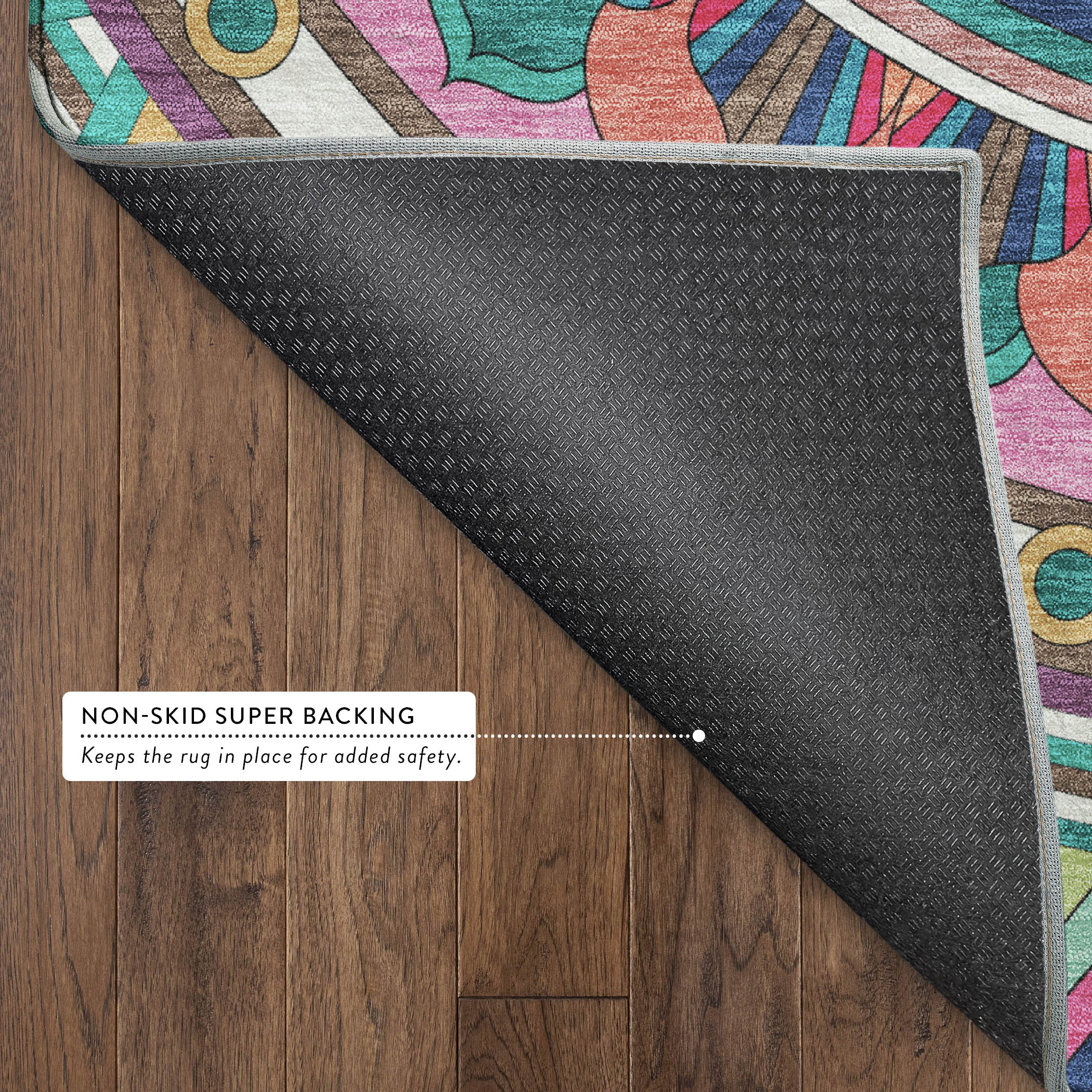 Split Machine Washable Transitional Pink Rug 1'8" x 2'6" #shape_Rectangle