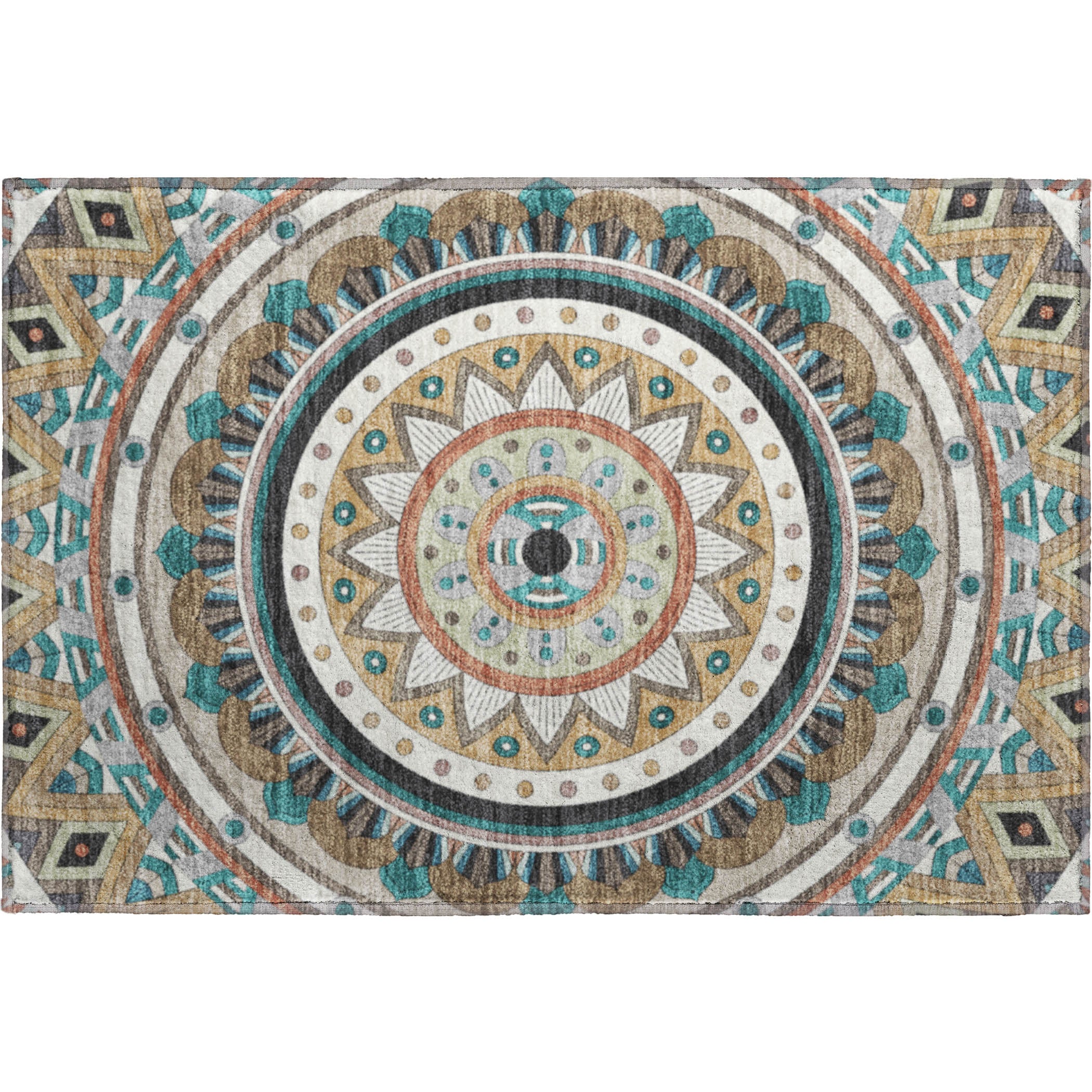 Split Machine Washable Transitional Taupe Brown Rug 1'8" x 2'6" #shape_Rectangle