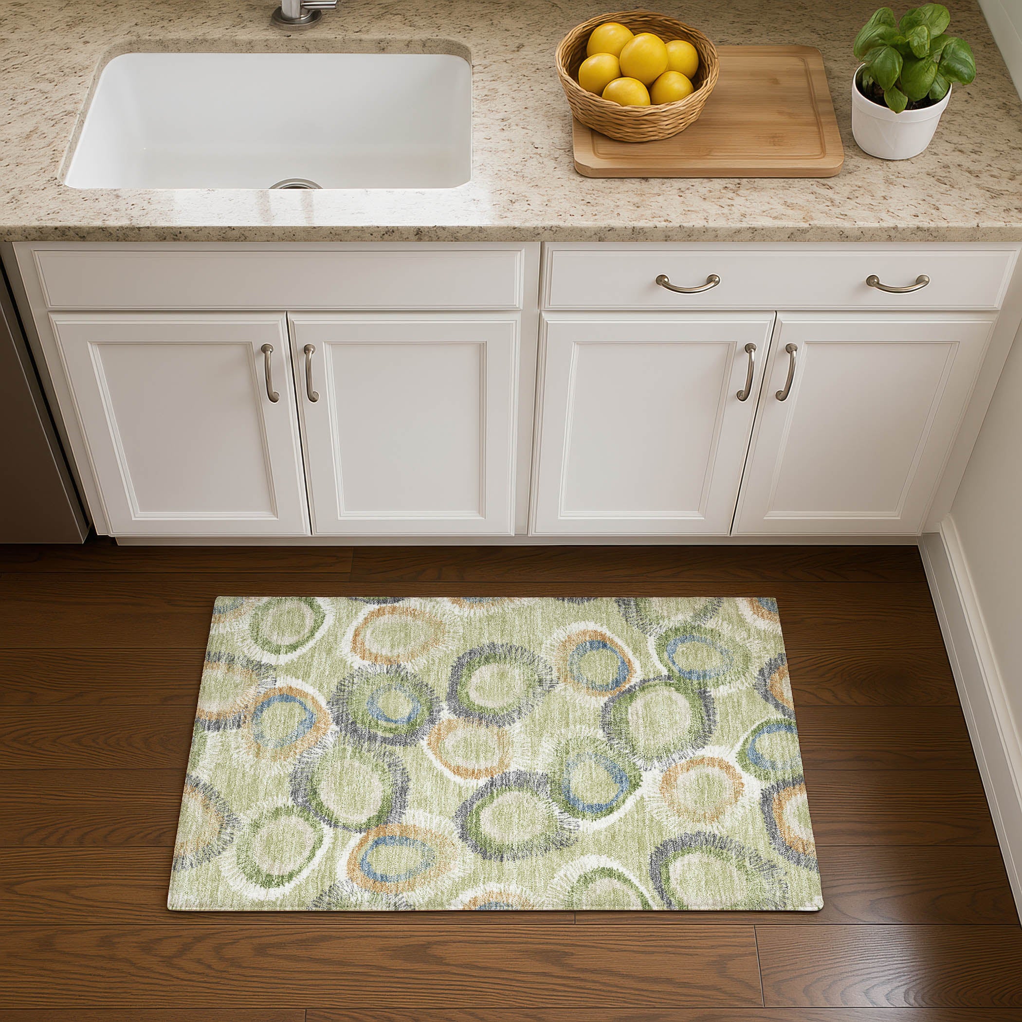 Kyoto Machine Washable Transitional Aloe Green Rug 1'8" x 2'6" #shape_Rectangle