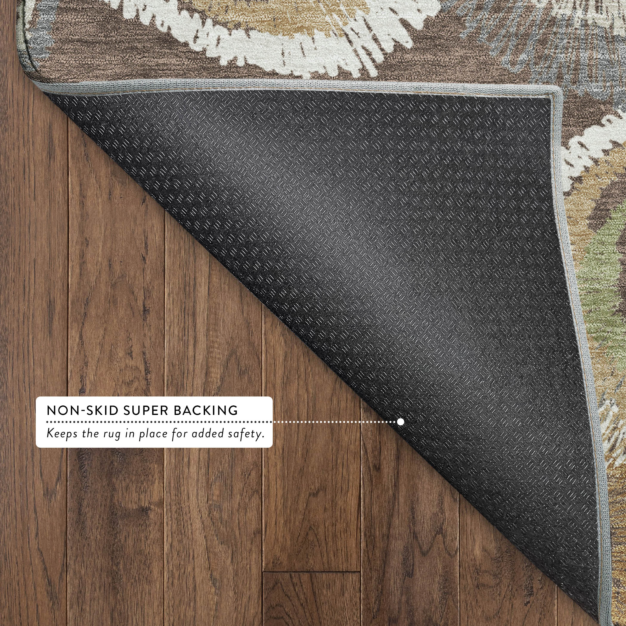 Kyoto Machine Washable Transitional Brown Rug 1'8" x 2'6" #shape_Rectangle