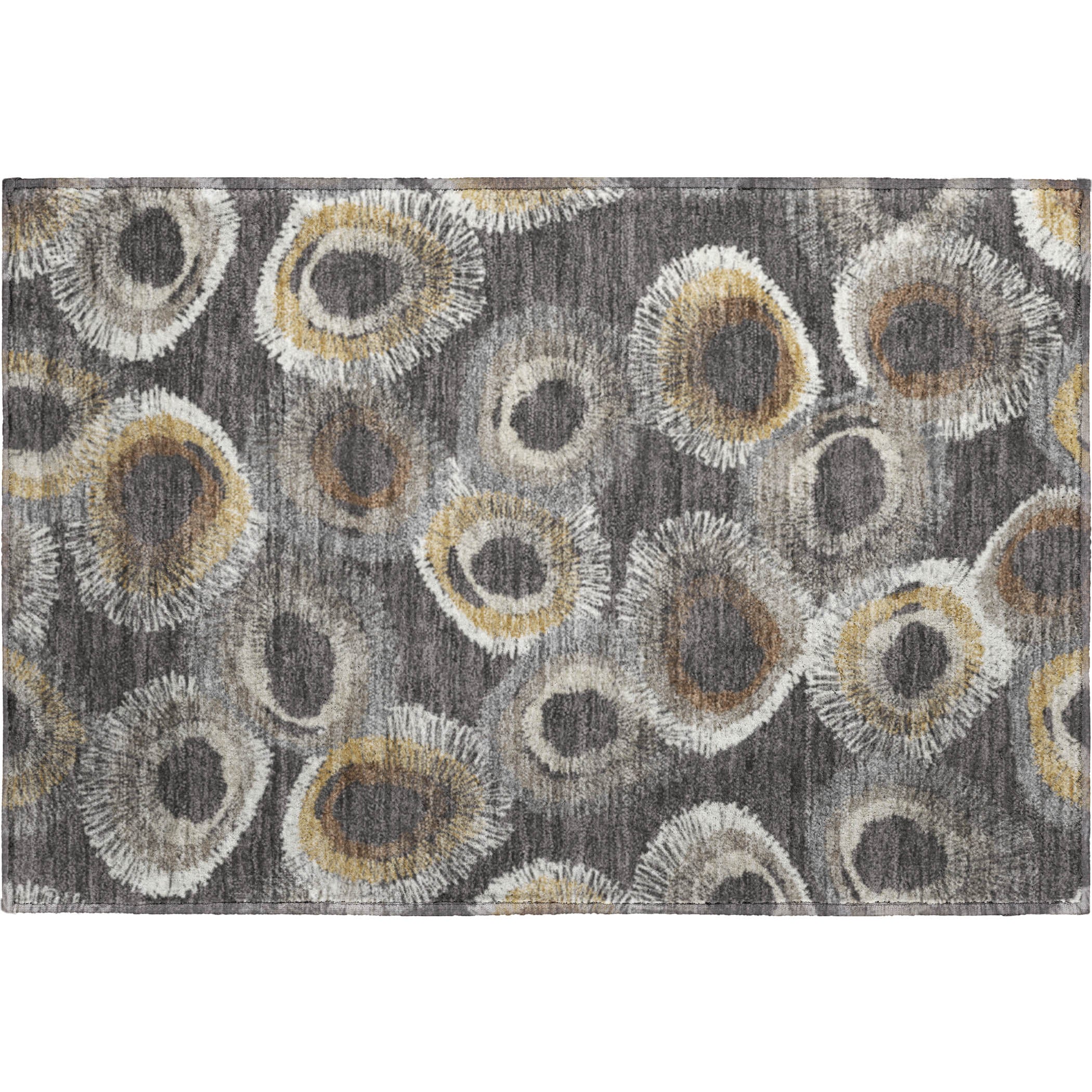 Kyoto Machine Washable Transitional Charcoal Gray Rug 1'8" x 2'6" #shape_Rectangle
