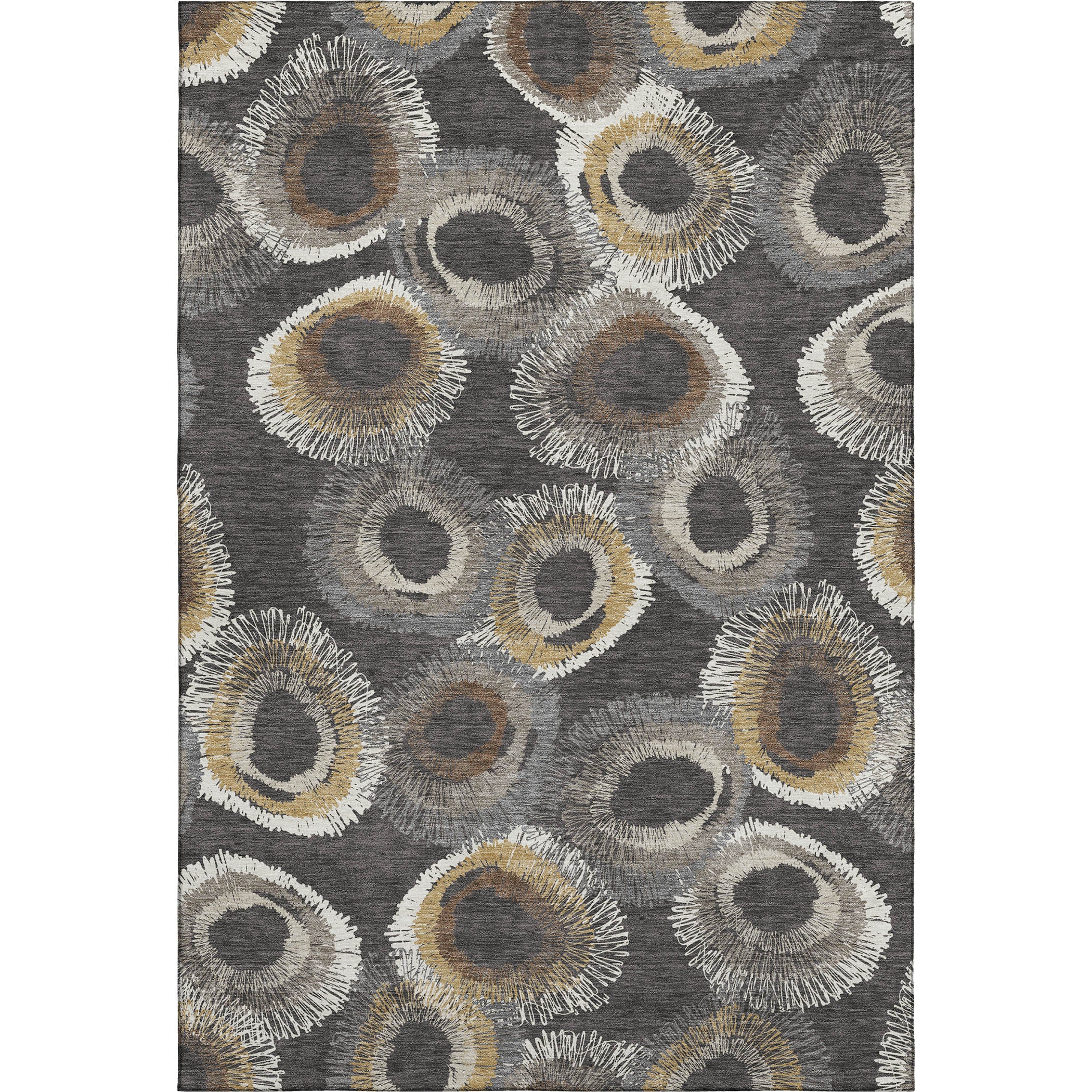 Kyoto Machine Washable Transitional Charcoal Gray Rug 2'6" x 3'10" #shape_Rectangle
