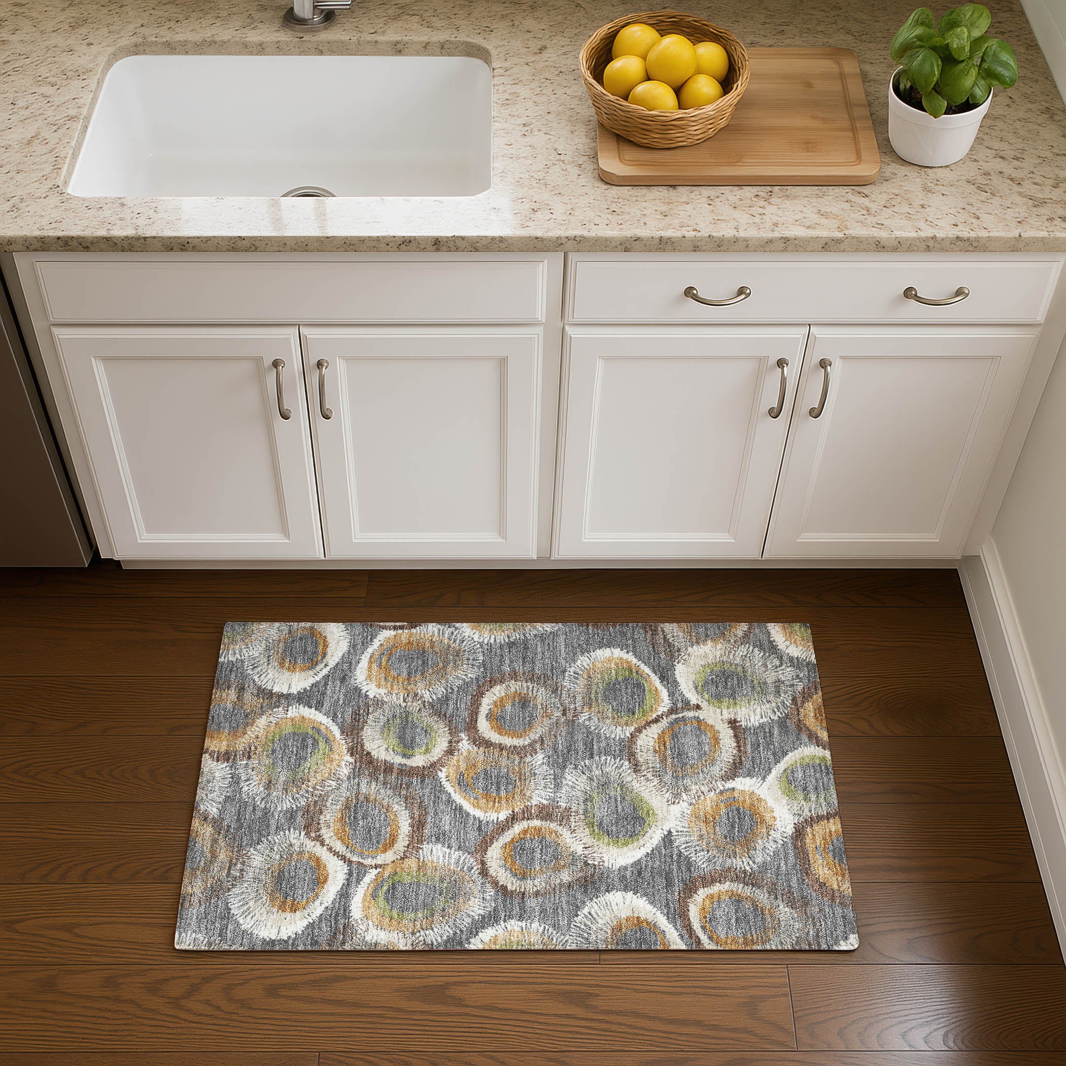 Kyoto Machine Washable Transitional Gray Rug 1'8" x 2'6" #shape_Rectangle