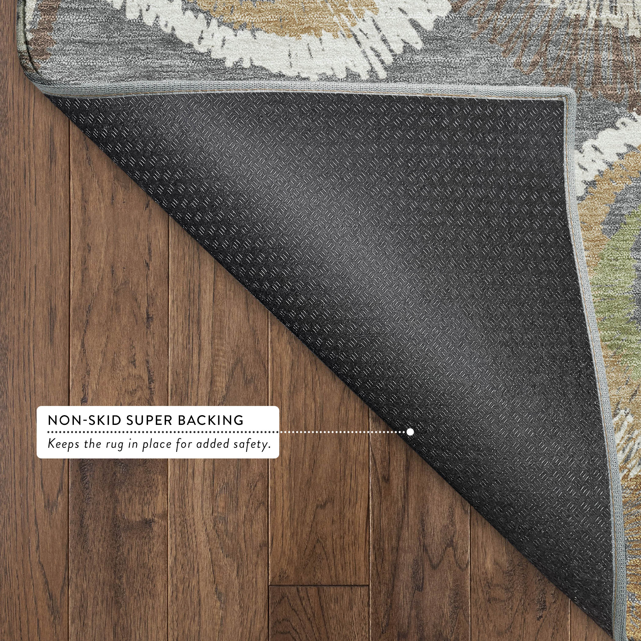 Kyoto Machine Washable Transitional Gray Rug 1'8" x 2'6" #shape_Rectangle