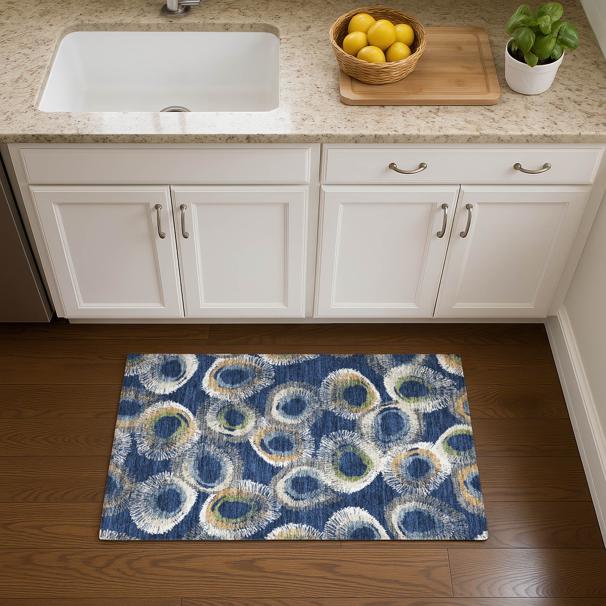 Kyoto Machine Washable Transitional Navy Blue Rug 1'8" x 2'6" #shape_Rectangle