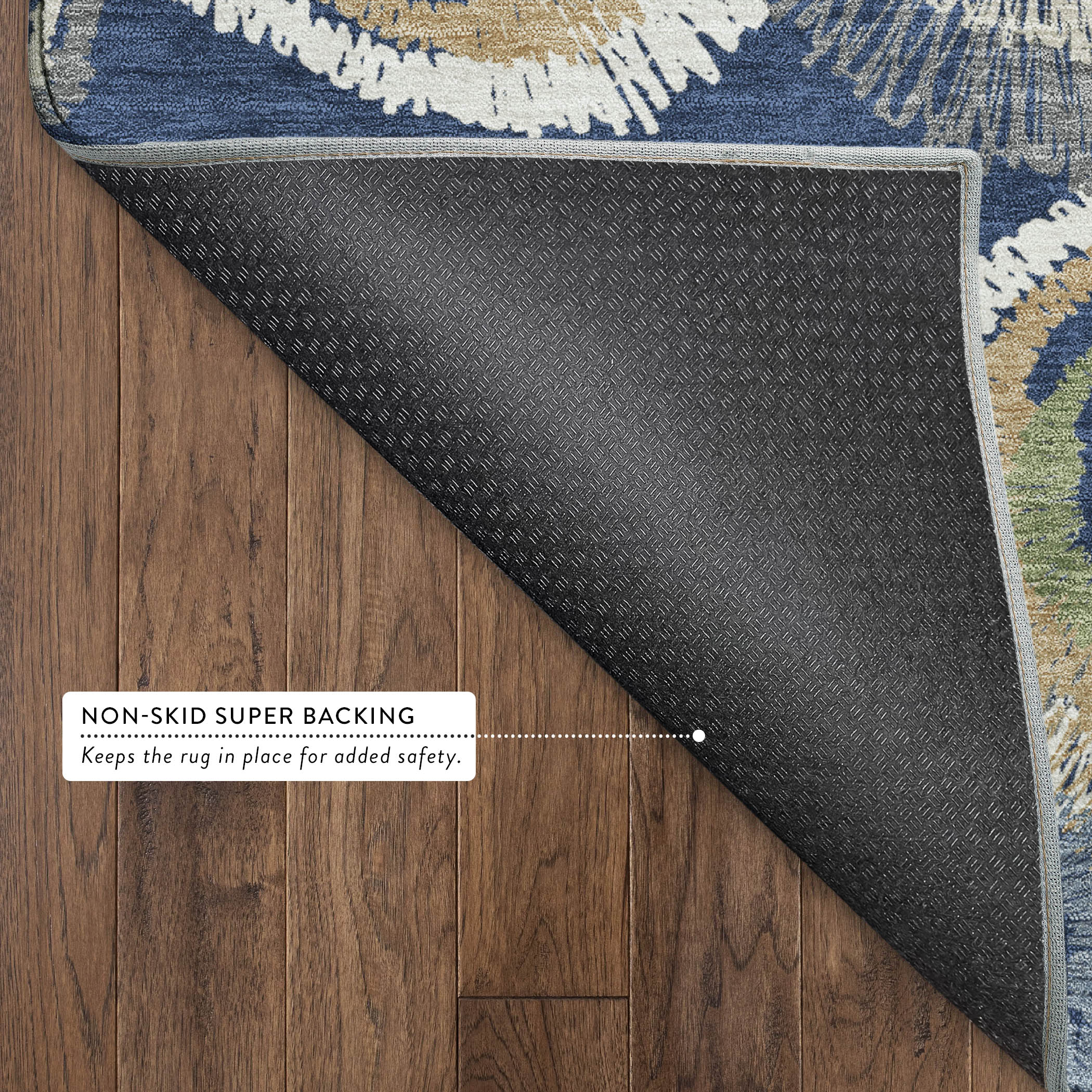 Kyoto Machine Washable Transitional Navy Blue Rug 1'8" x 2'6" #shape_Rectangle