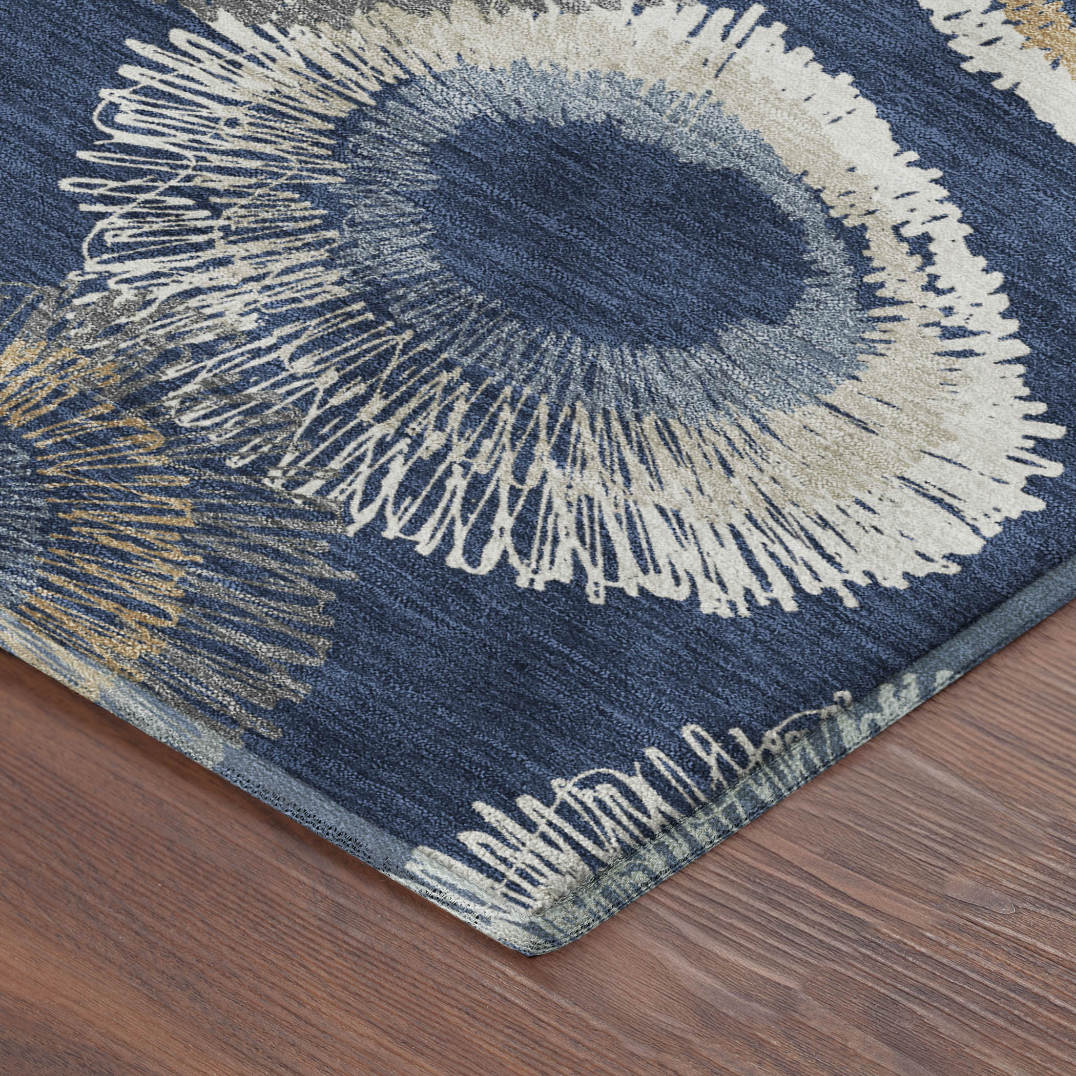 Kyoto Machine Washable Transitional Navy Blue Rug 1'8" x 2'6" #shape_Rectangle