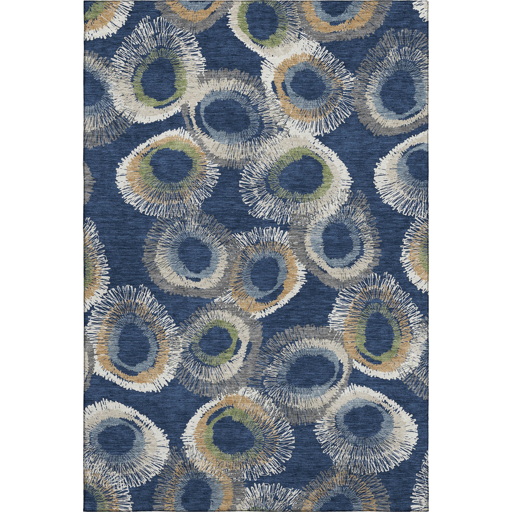 Kyoto Machine Washable Transitional Navy Blue Rug 2'6" x 3'10" #shape_Rectangle