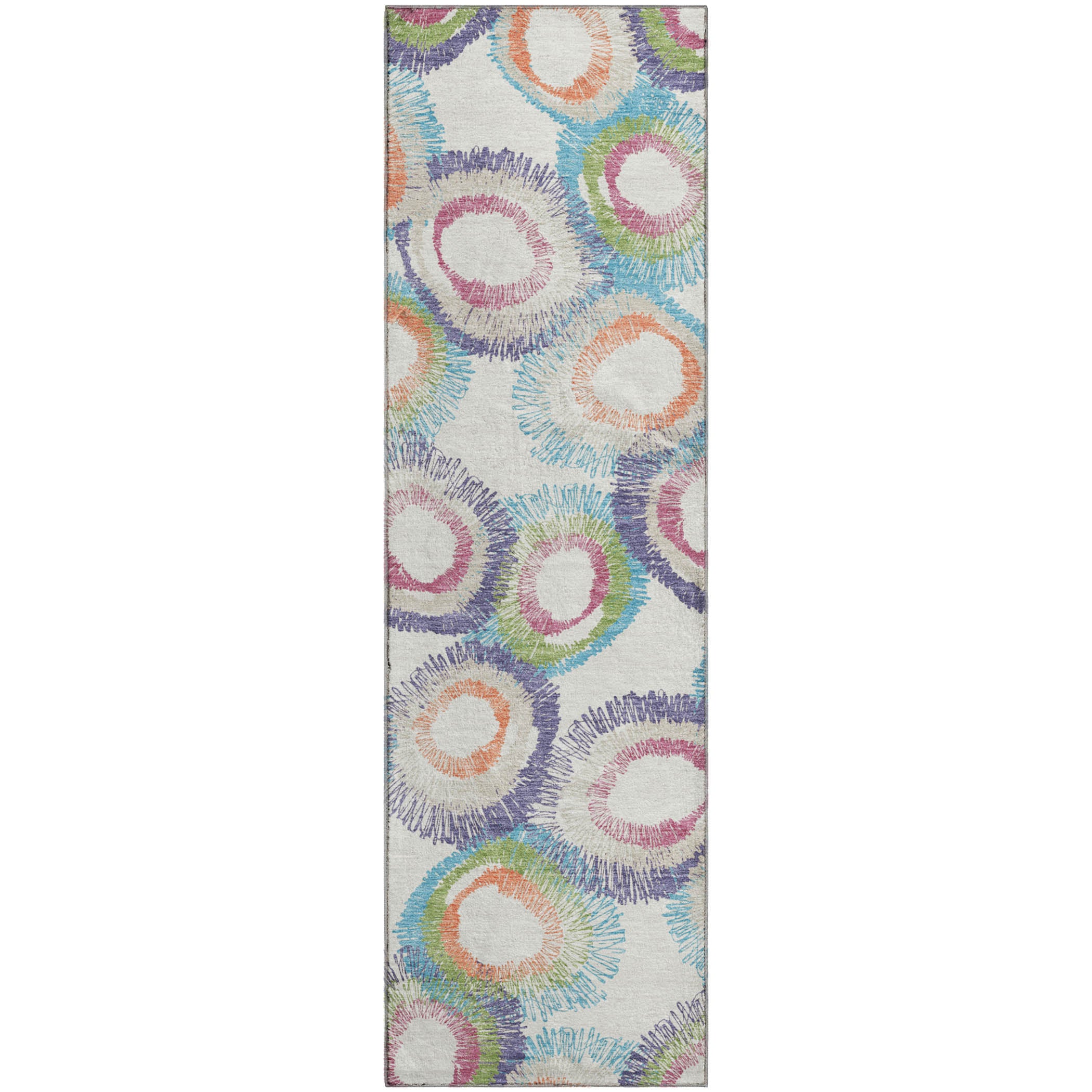 Kyoto Machine Washable Transitional Pearl Ivory Rug 2'3" x 7'6" #shape_Runner