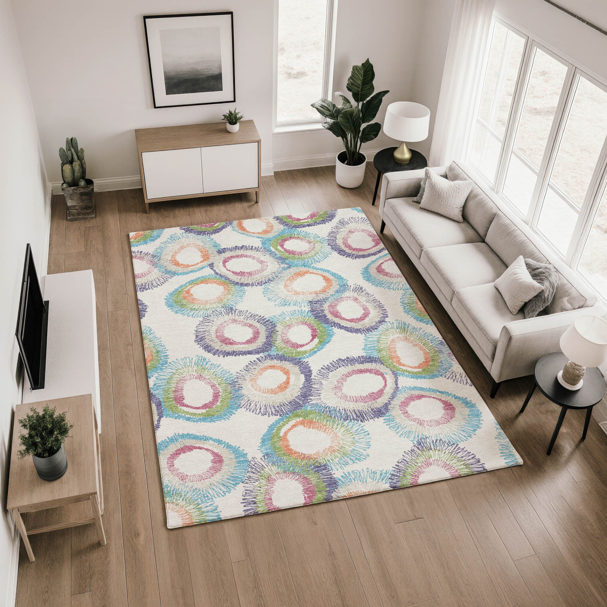 Kyoto Machine Washable Transitional Pearl Ivory Rug 2'6" x 3'10" #shape_Rectangle