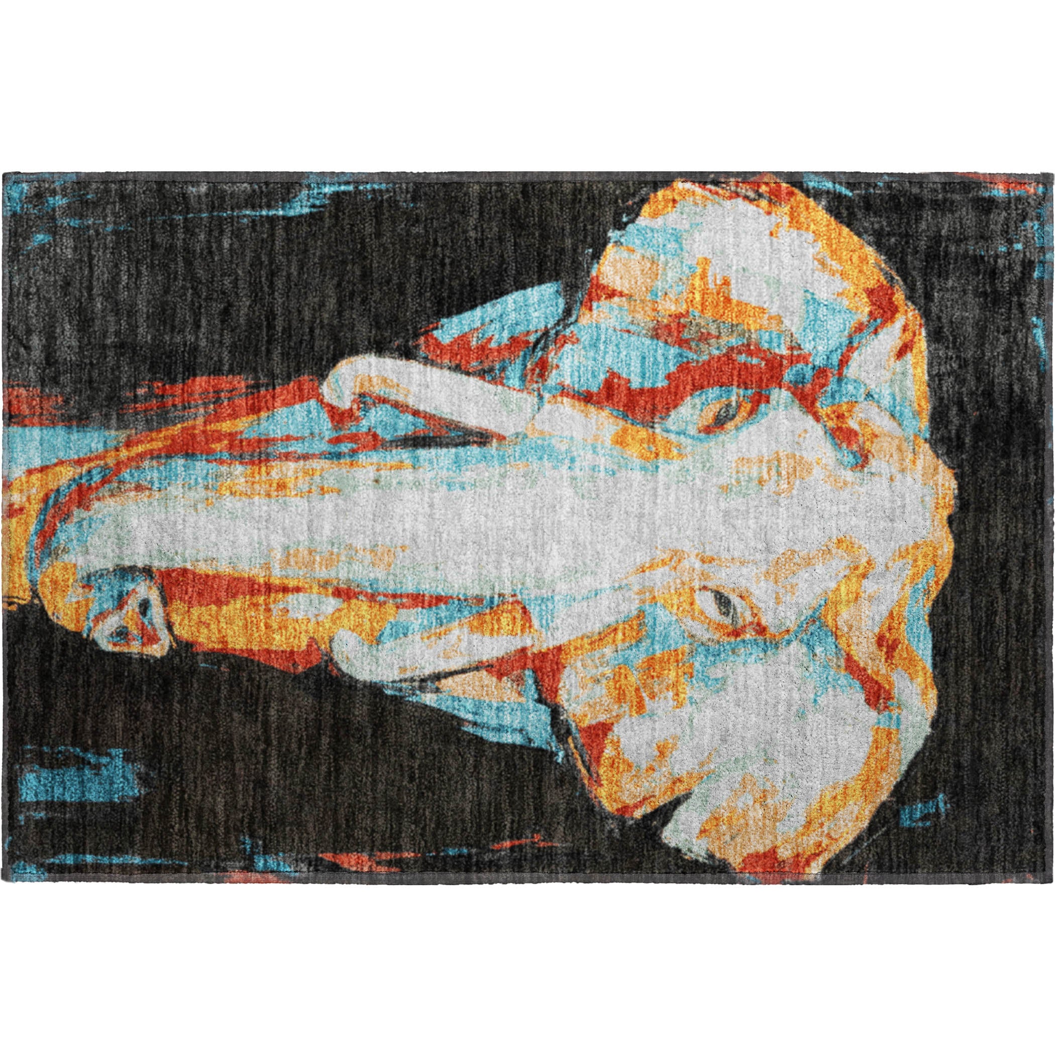 Queenstown Machine Washable Transitional Black Rug 1'8" x 2'6" #shape_Rectangle