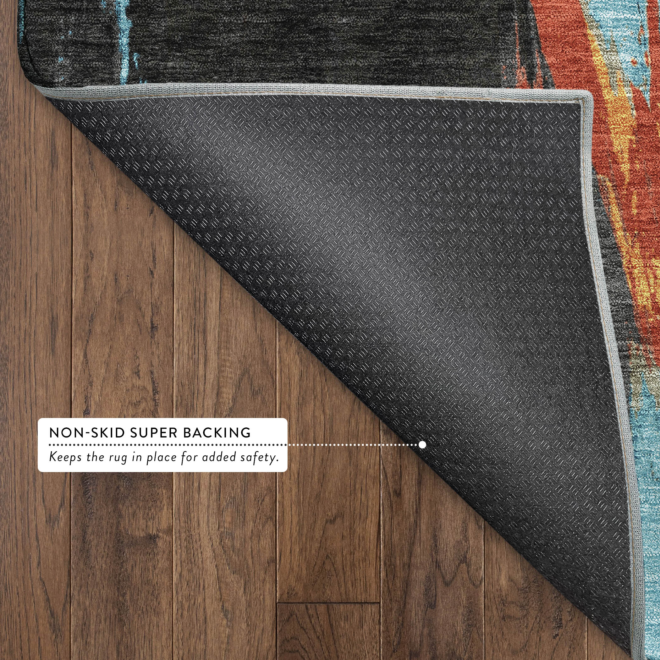 Queenstown Machine Washable Transitional Black Rug 1'8" x 2'6" #shape_Rectangle
