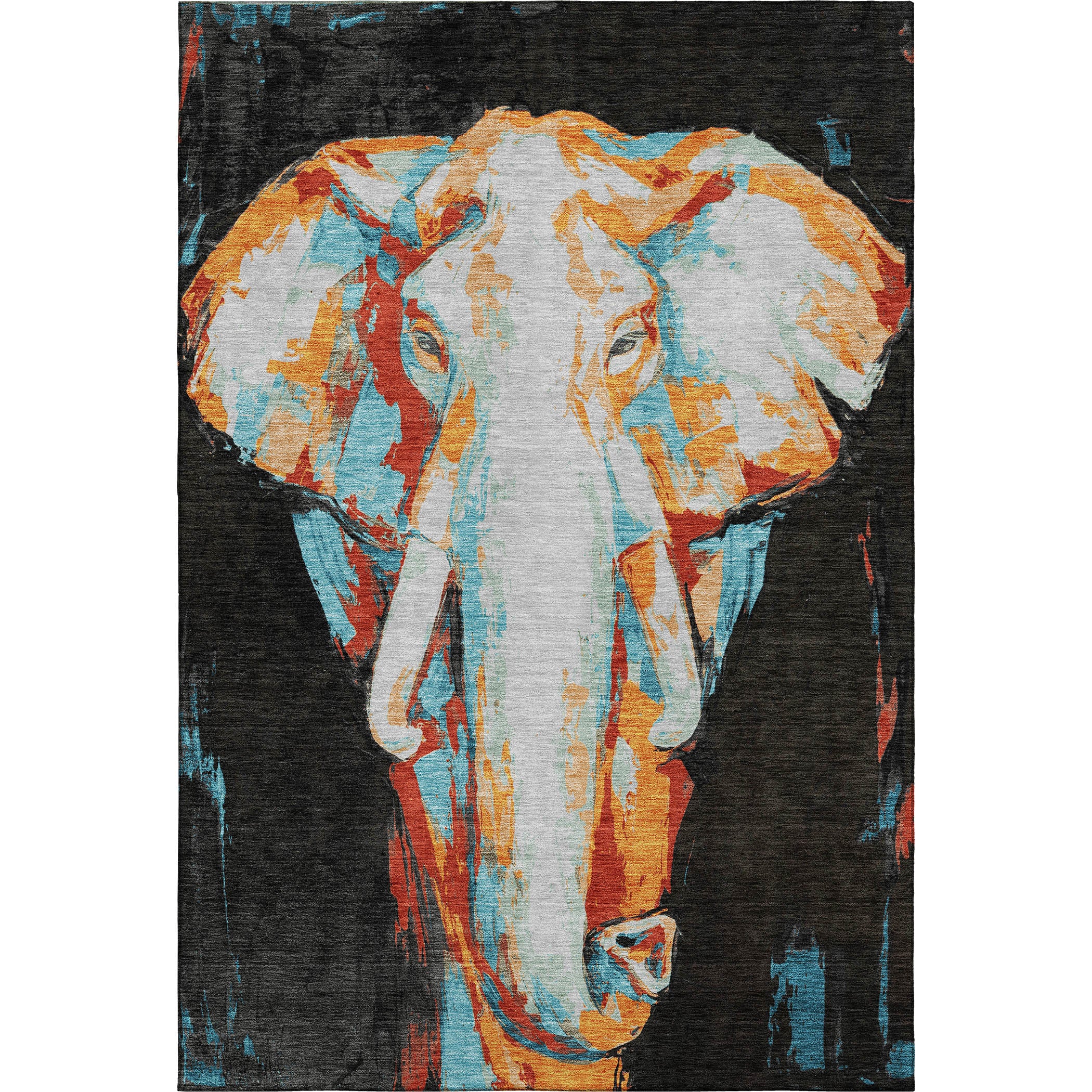 Queenstown Machine Washable Transitional Black Rug 2'6" x 3'10" #shape_Rectangle