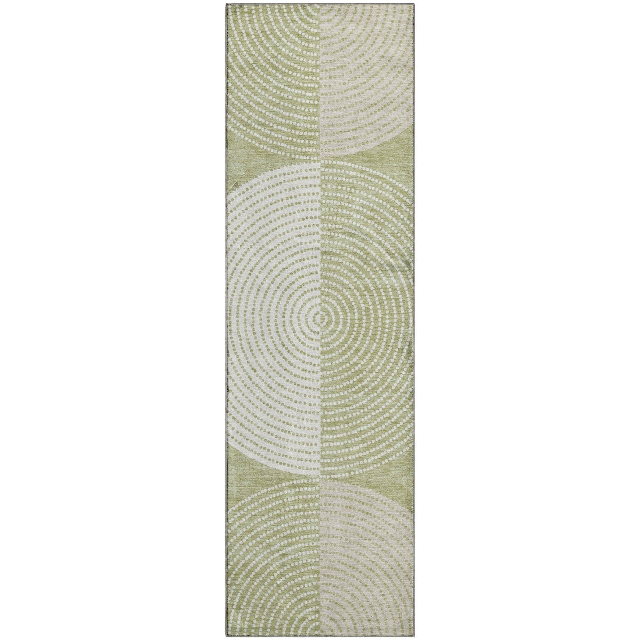 Valletta Machine Washable Transitional Aloe Green Rug 2'3" x 7'6" #shape_Runner