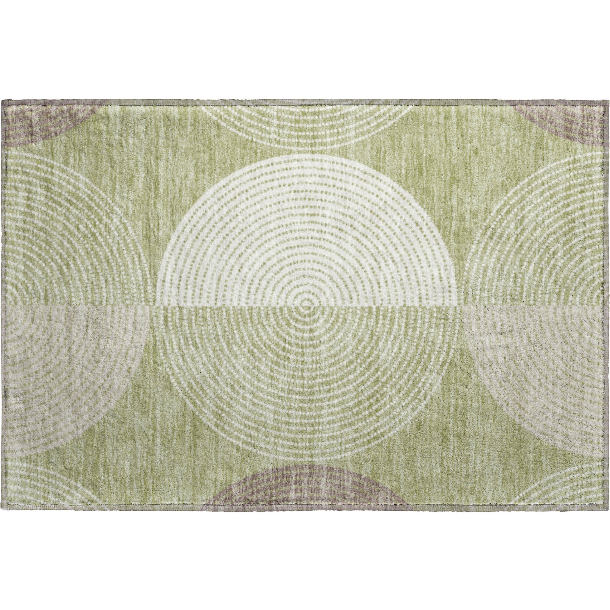 Valletta Machine Washable Transitional Aloe Green Rug 1'8" x 2'6" #shape_Rectangle