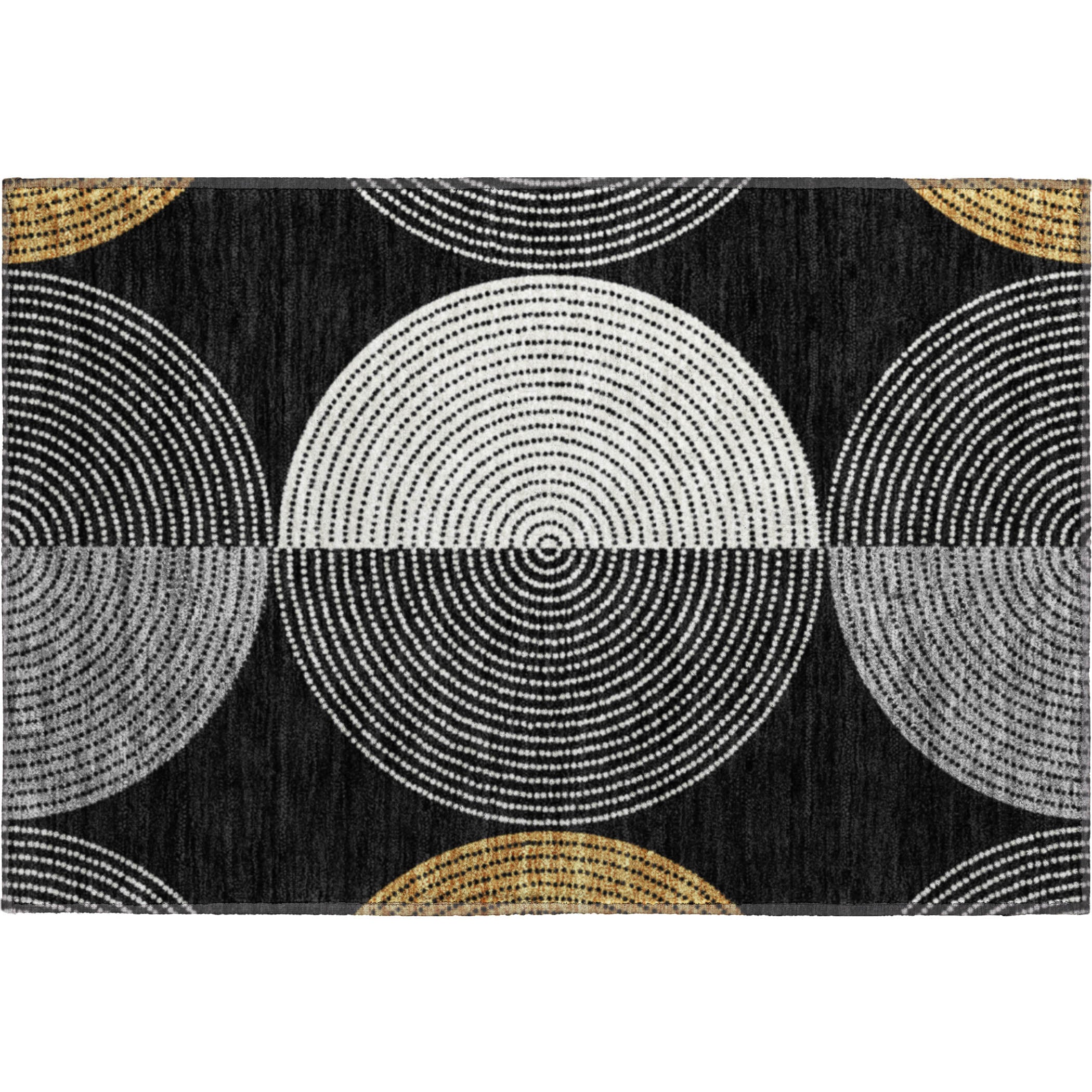 Valletta Machine Washable Transitional Black Rug 1'8" x 2'6" #shape_Rectangle