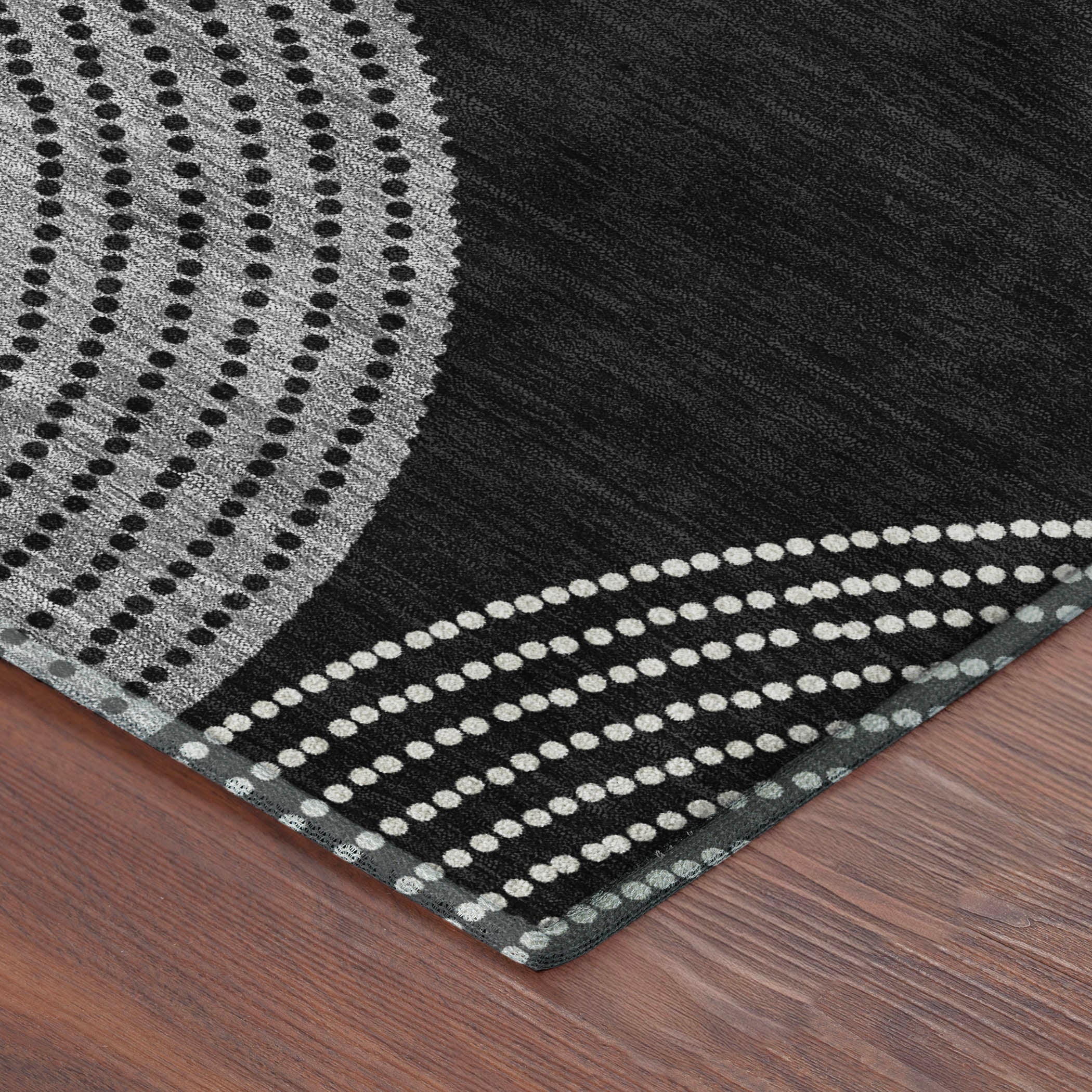 Valletta Machine Washable Transitional Black Rug 1'8" x 2'6" #shape_Rectangle
