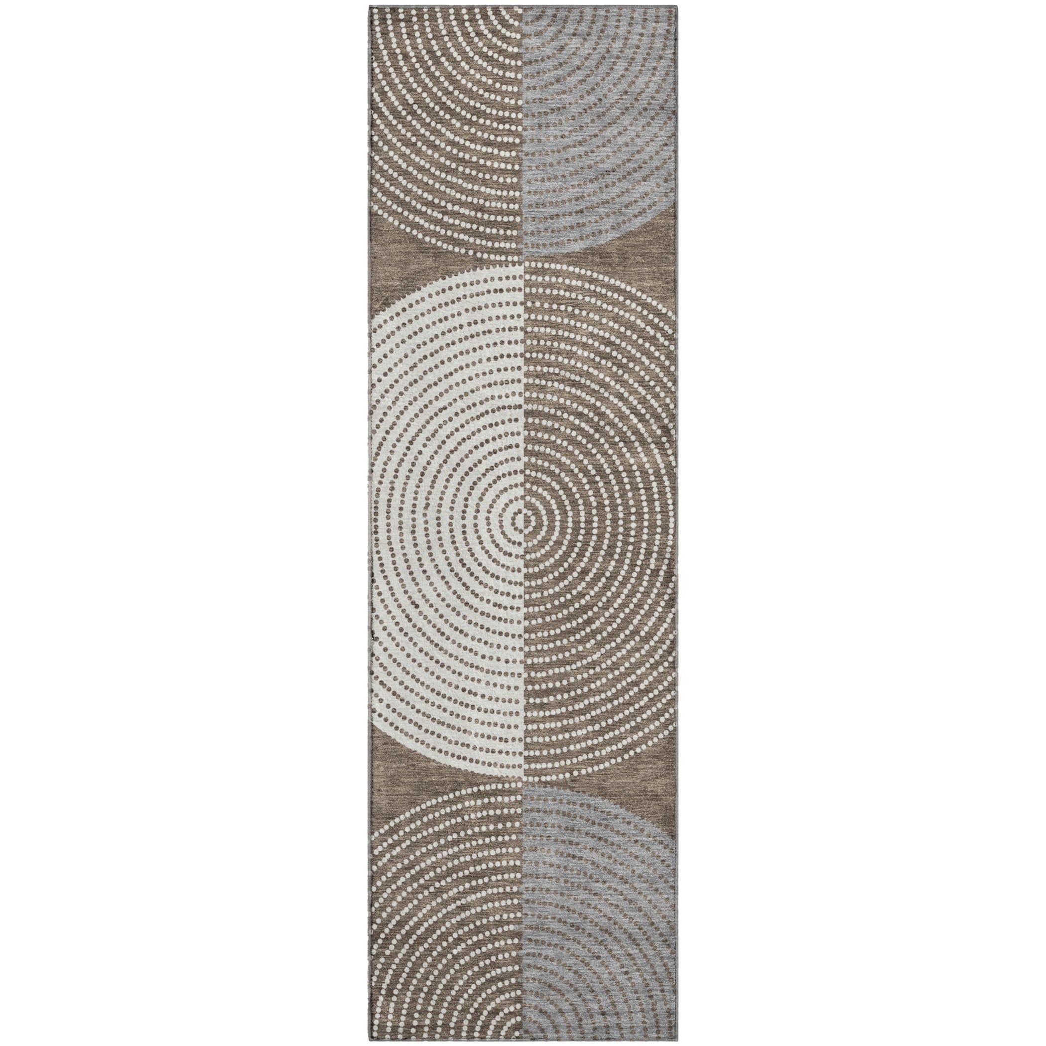 Valletta Machine Washable Transitional Brown Rug 2'3" x 7'6" #shape_Runner