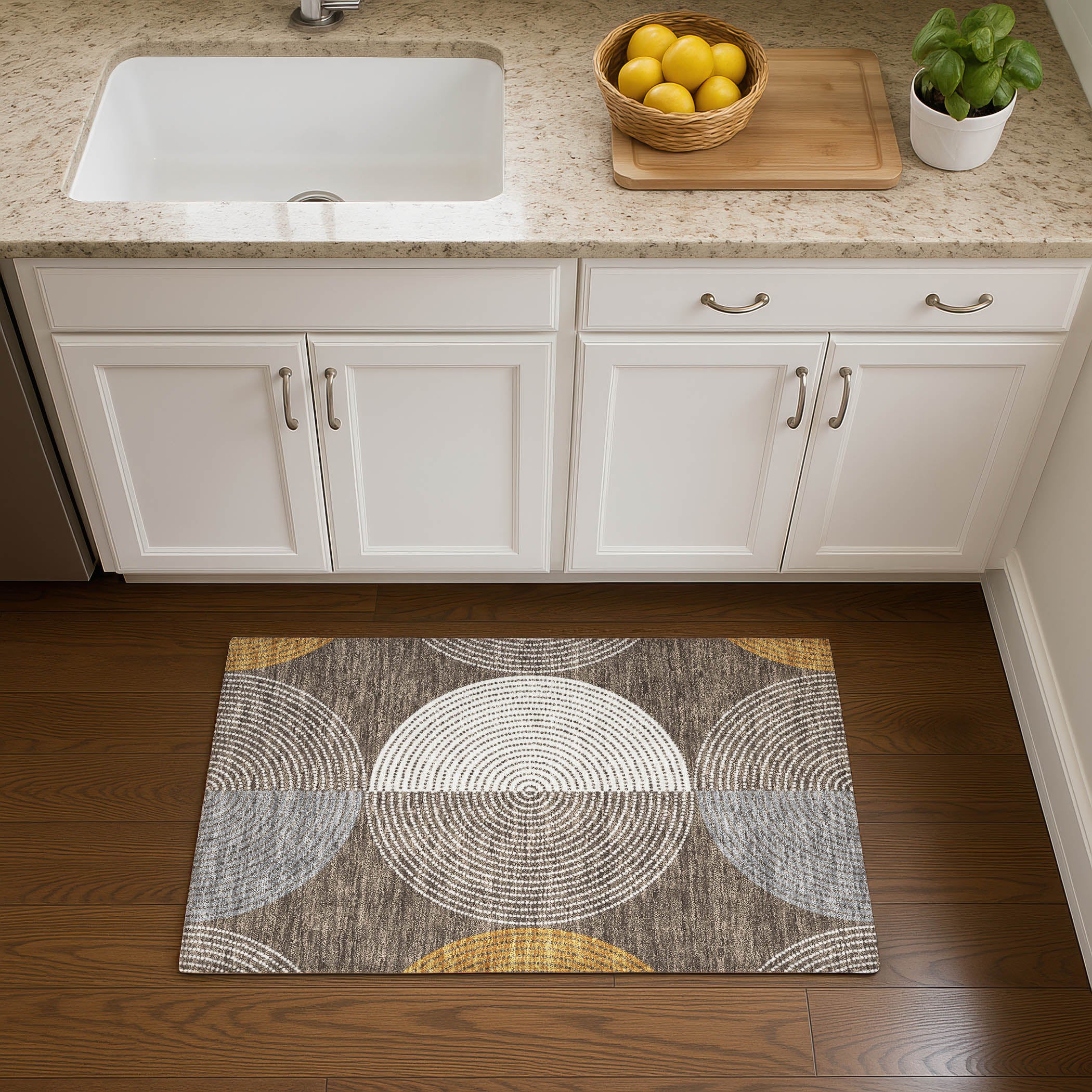 Valletta Machine Washable Transitional Brown Rug 1'8" x 2'6" #shape_Rectangle