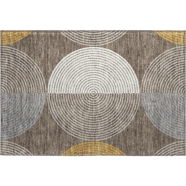 Valletta Machine Washable Transitional Brown Rug 1'8" x 2'6"