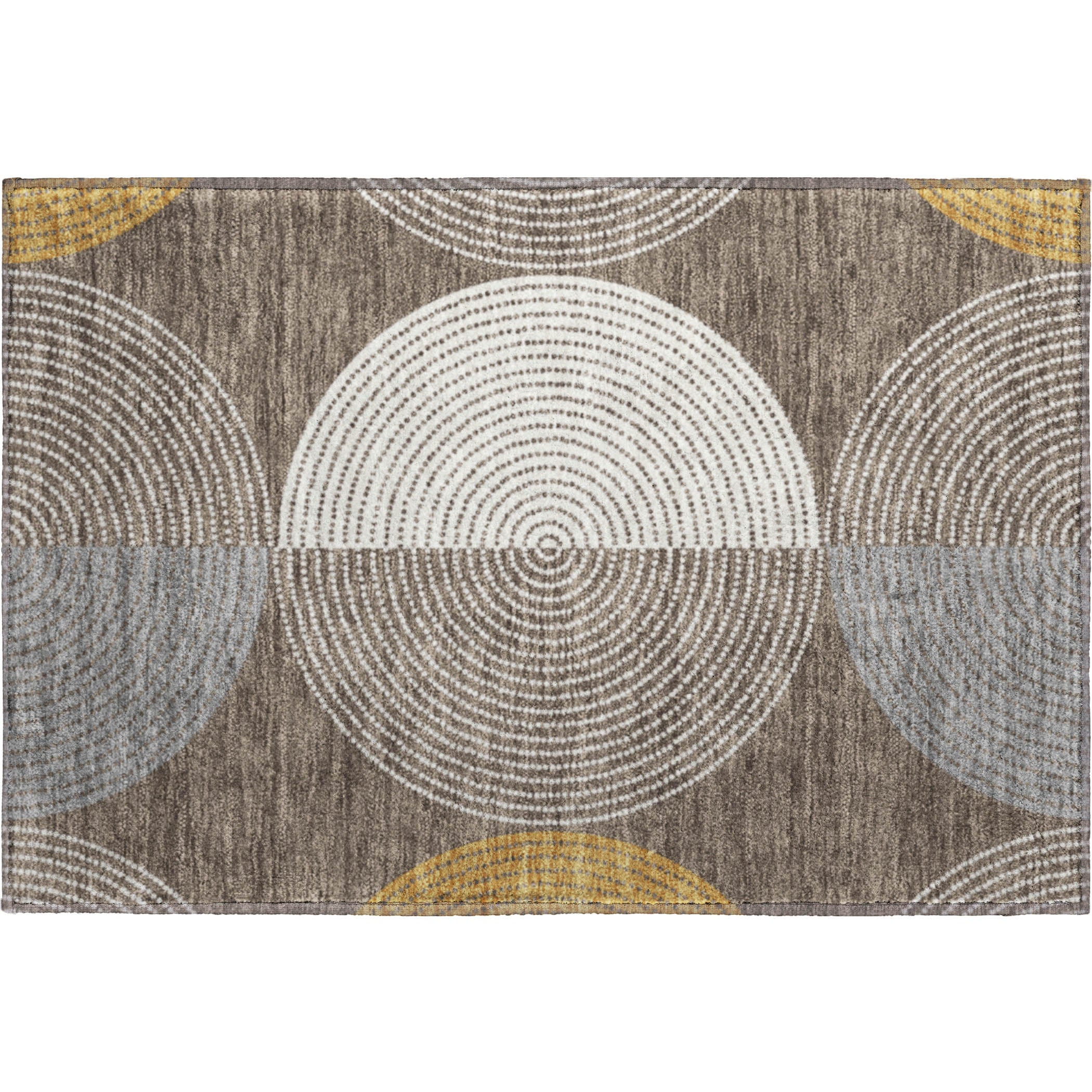 Valletta Machine Washable Transitional Brown Rug 1'8" x 2'6" #shape_Rectangle