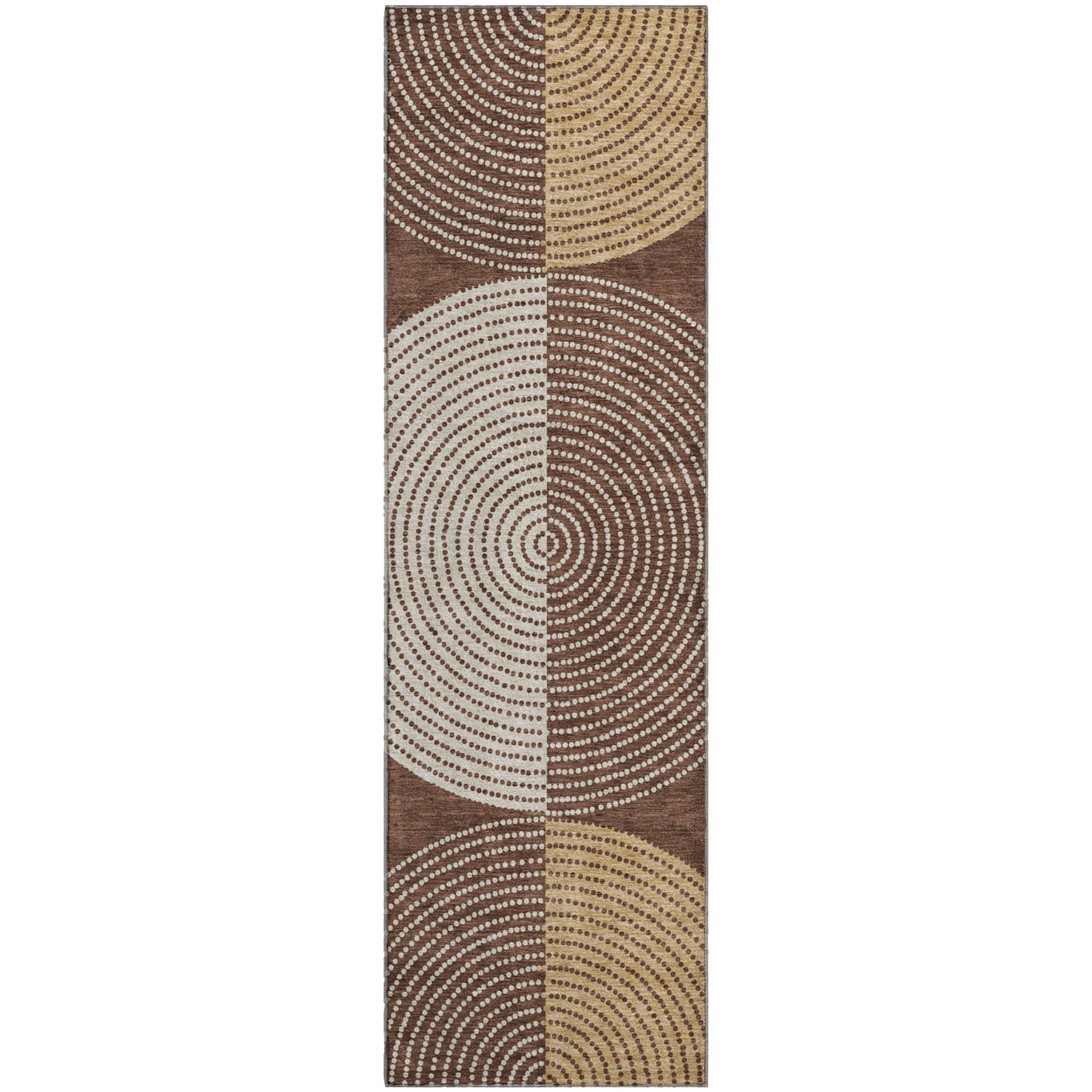 Valletta Machine Washable Transitional Chocolate Brown Rug 2'3" x 7'6" #shape_Runner
