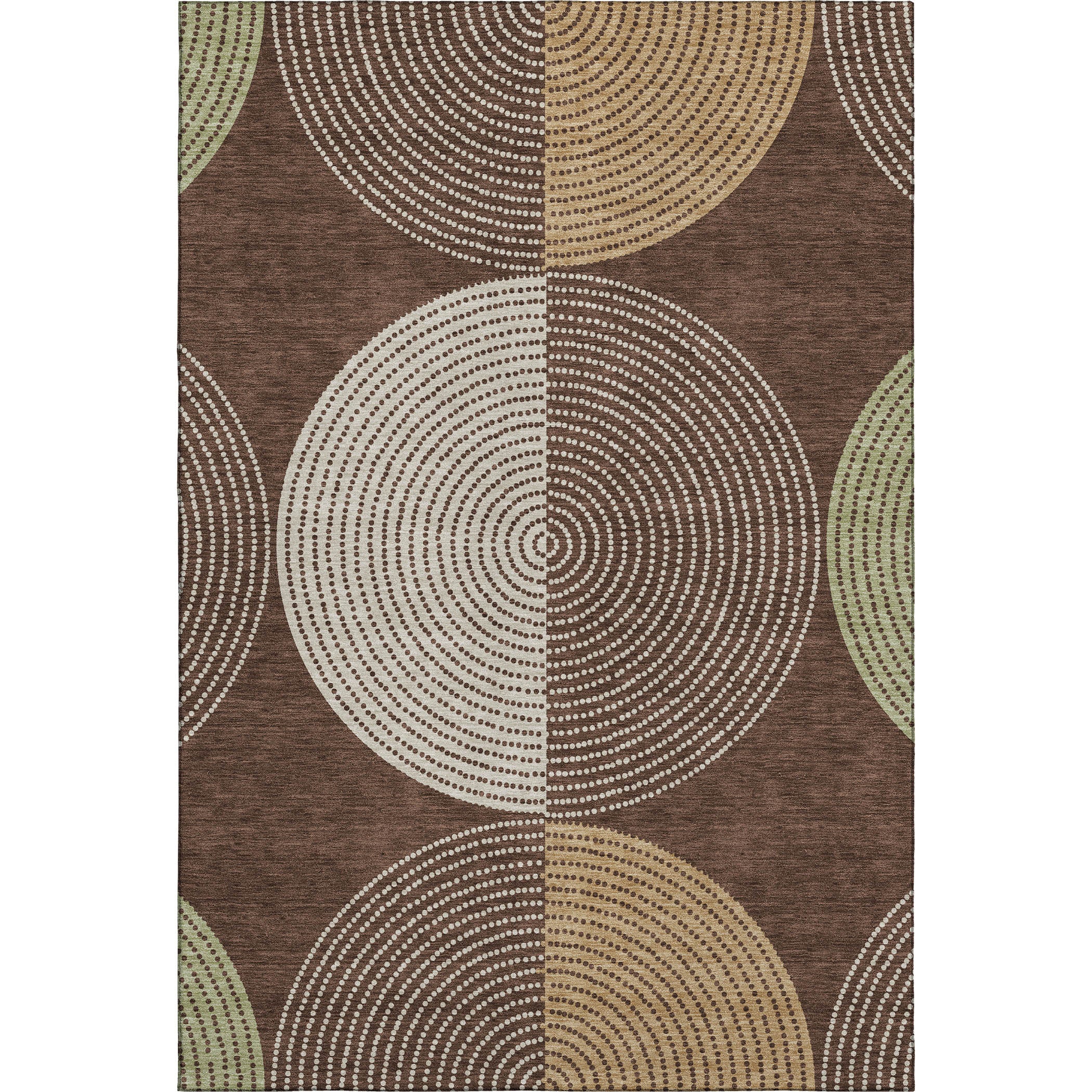 Valletta Machine Washable Transitional Chocolate Brown Rug 2'6" x 3'10" #shape_Rectangle