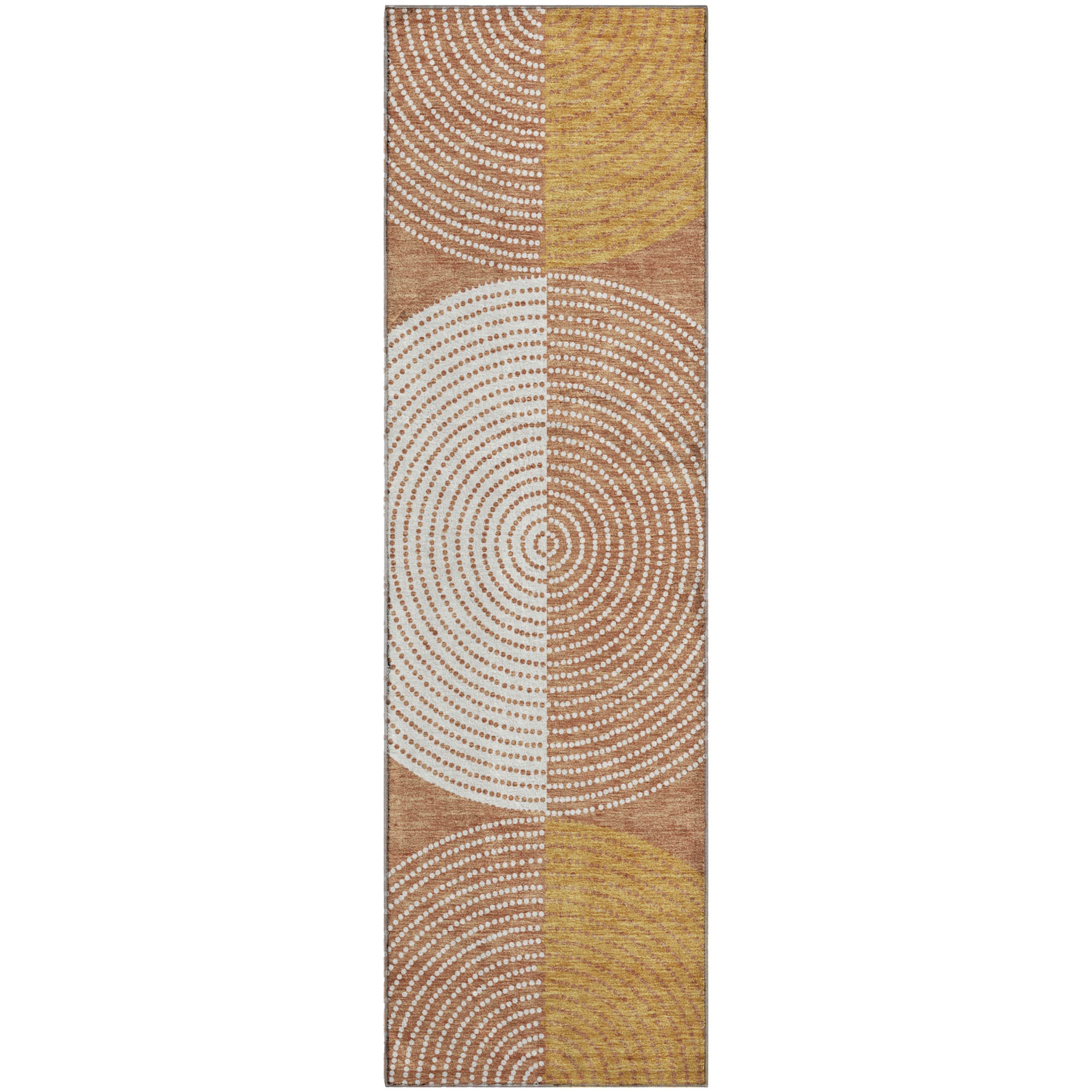 Valletta Machine Washable Transitional Copper Orange Rug 2'3" x 7'6" #shape_Runner