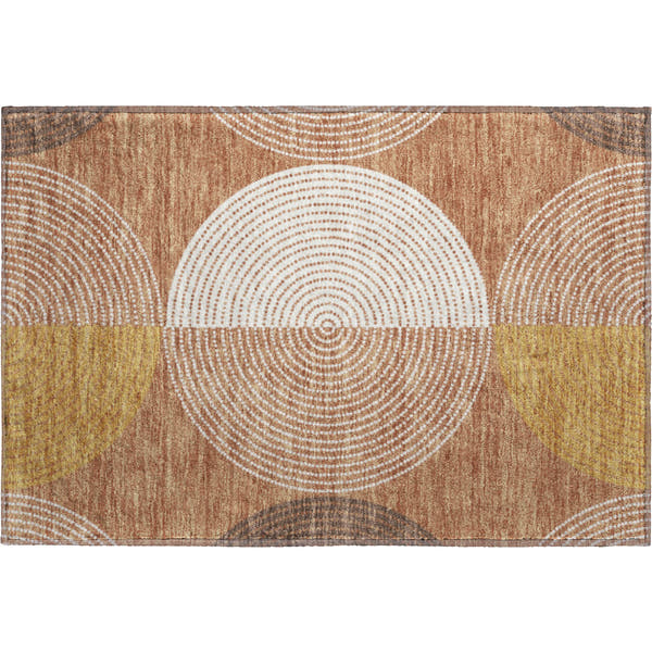 Valletta Machine Washable Transitional Copper Orange Rug 1'8" x 2'6"
