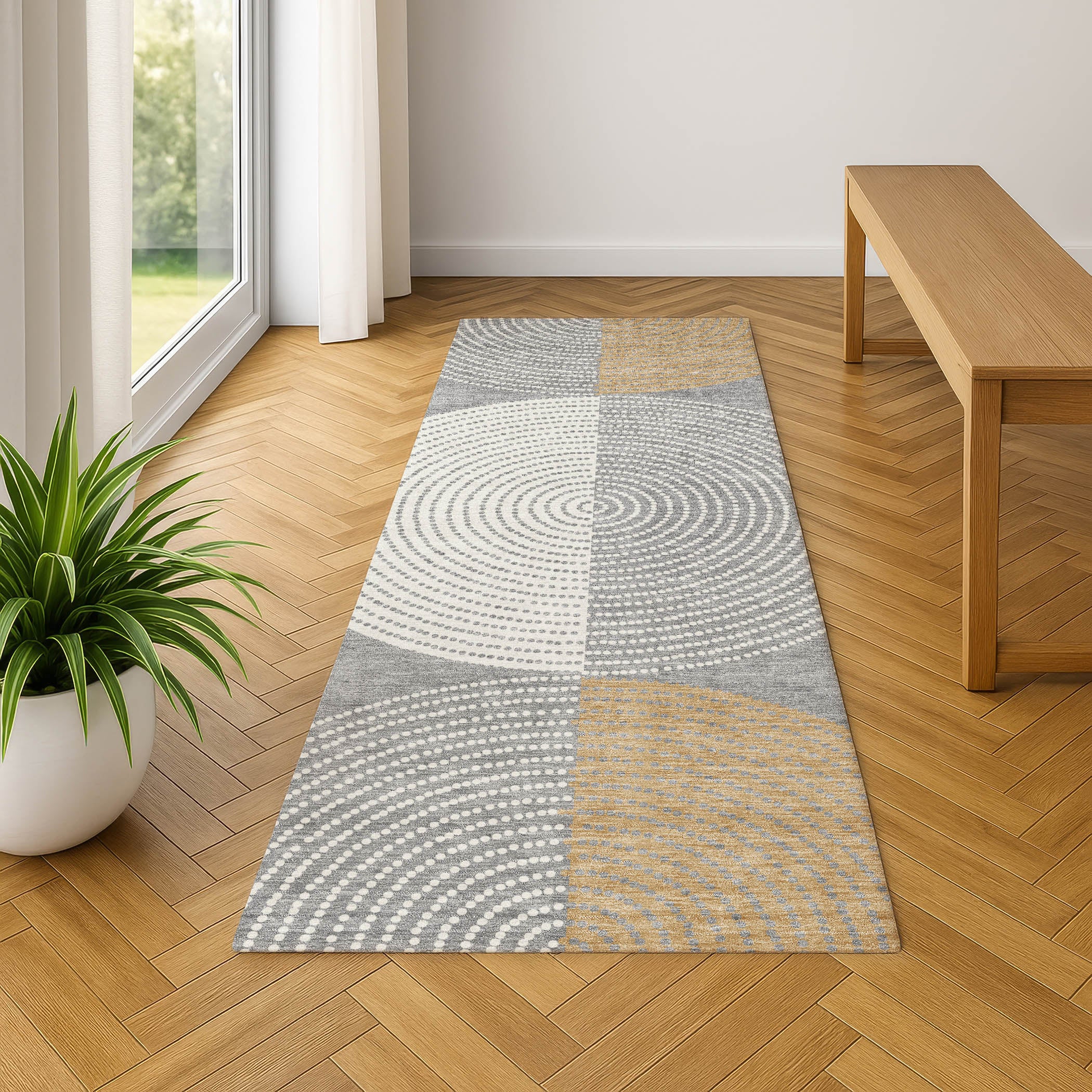 Valletta Machine Washable Transitional Gray Rug 2'3" x 7'6" #shape_Runner