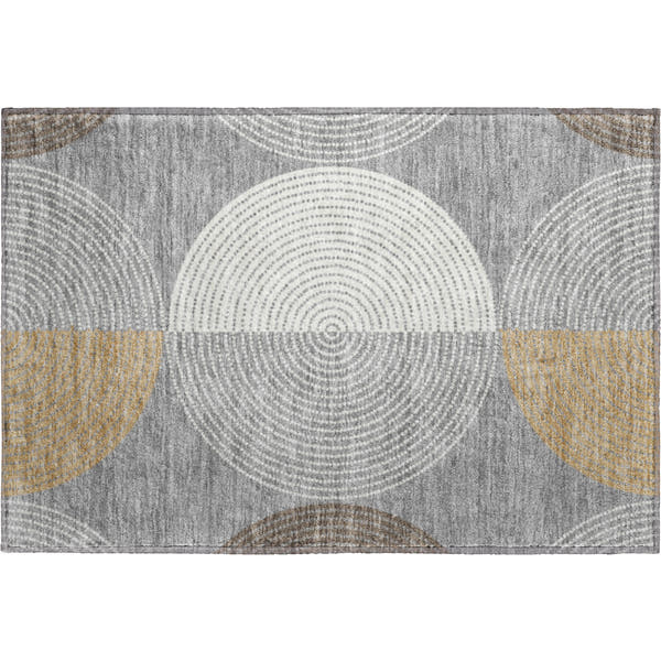 Valletta Machine Washable Transitional Gray Rug 1'8" x 2'6"