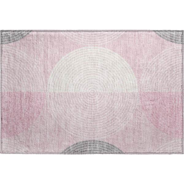 Valletta Machine Washable Transitional Pink Rug 1'8" x 2'6"