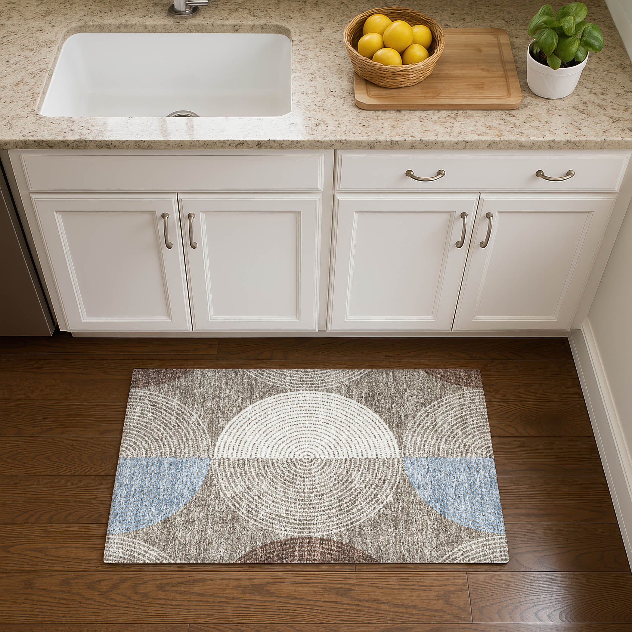 Valletta Machine Washable Transitional Taupe Brown Rug 1'8" x 2'6" #shape_Rectangle