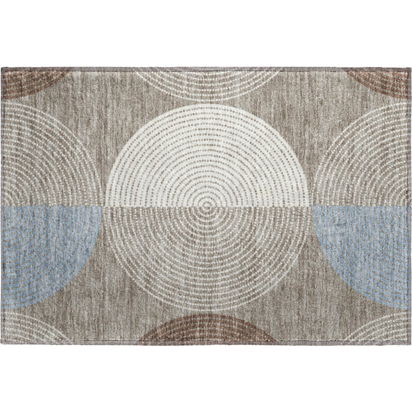 Valletta Machine Washable Transitional Taupe Brown Rug 1'8" x 2'6"