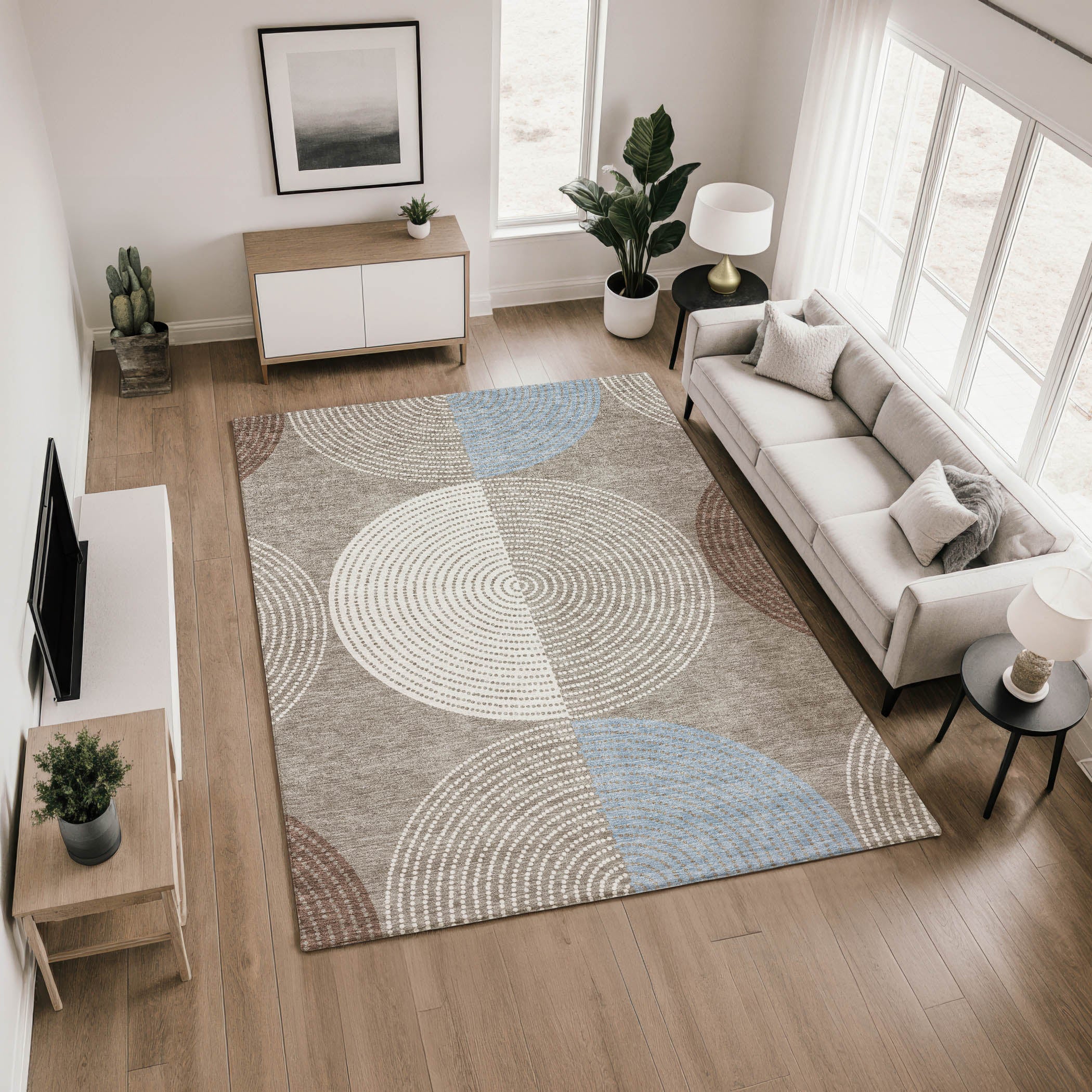 Valletta Machine Washable Transitional Taupe Brown Rug 2'6" x 3'10" #shape_Rectangle