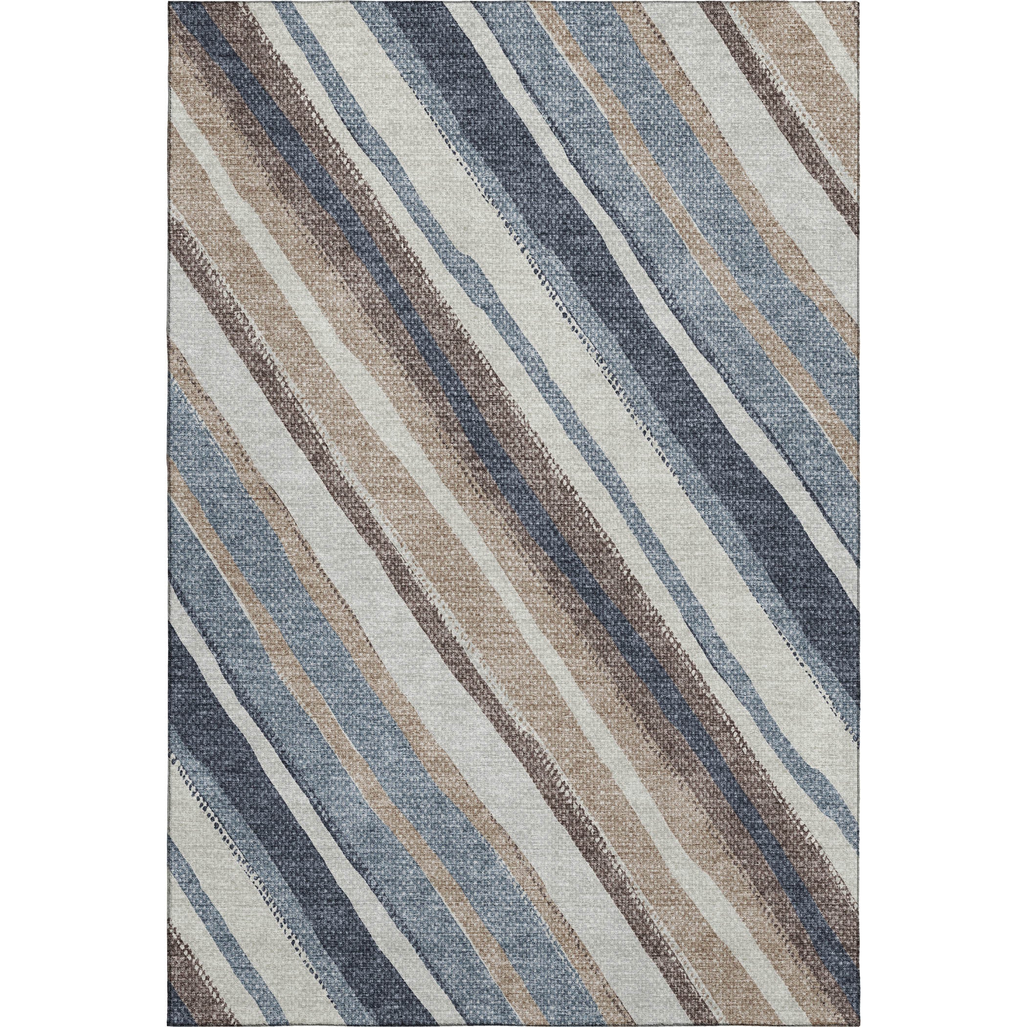Luang Prabang Machine Washable Transitional Denim Blue Rug 2'6" x 3'10" #shape_Rectangle
